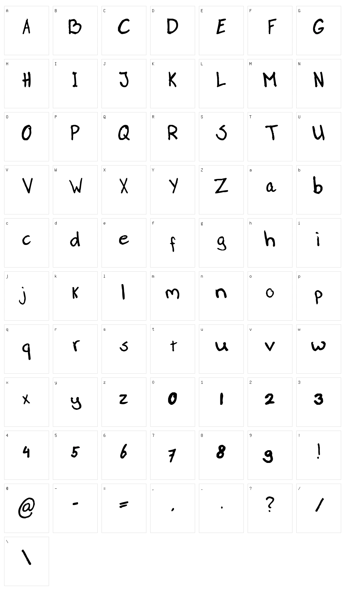 Paasse Handwriting Character Set