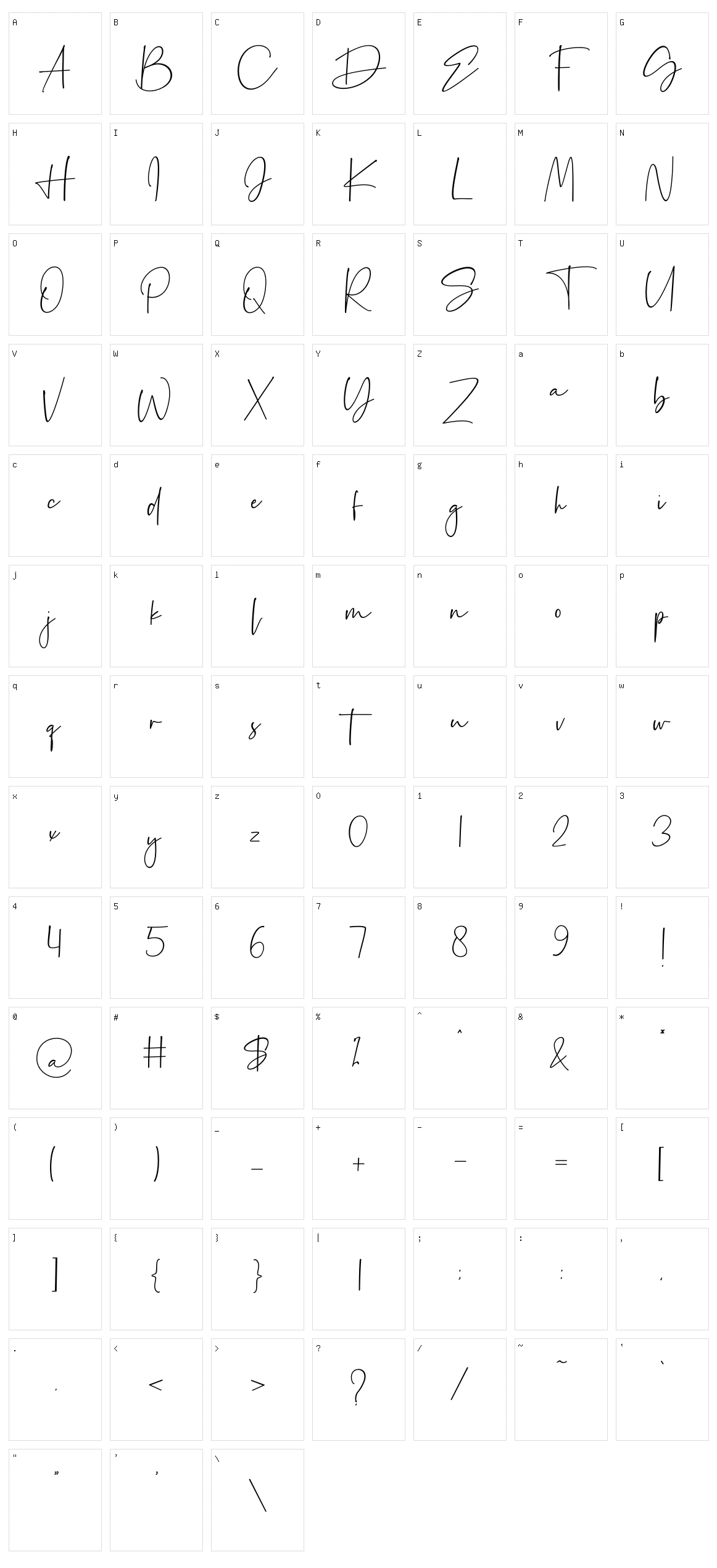 Palmaton Character Set