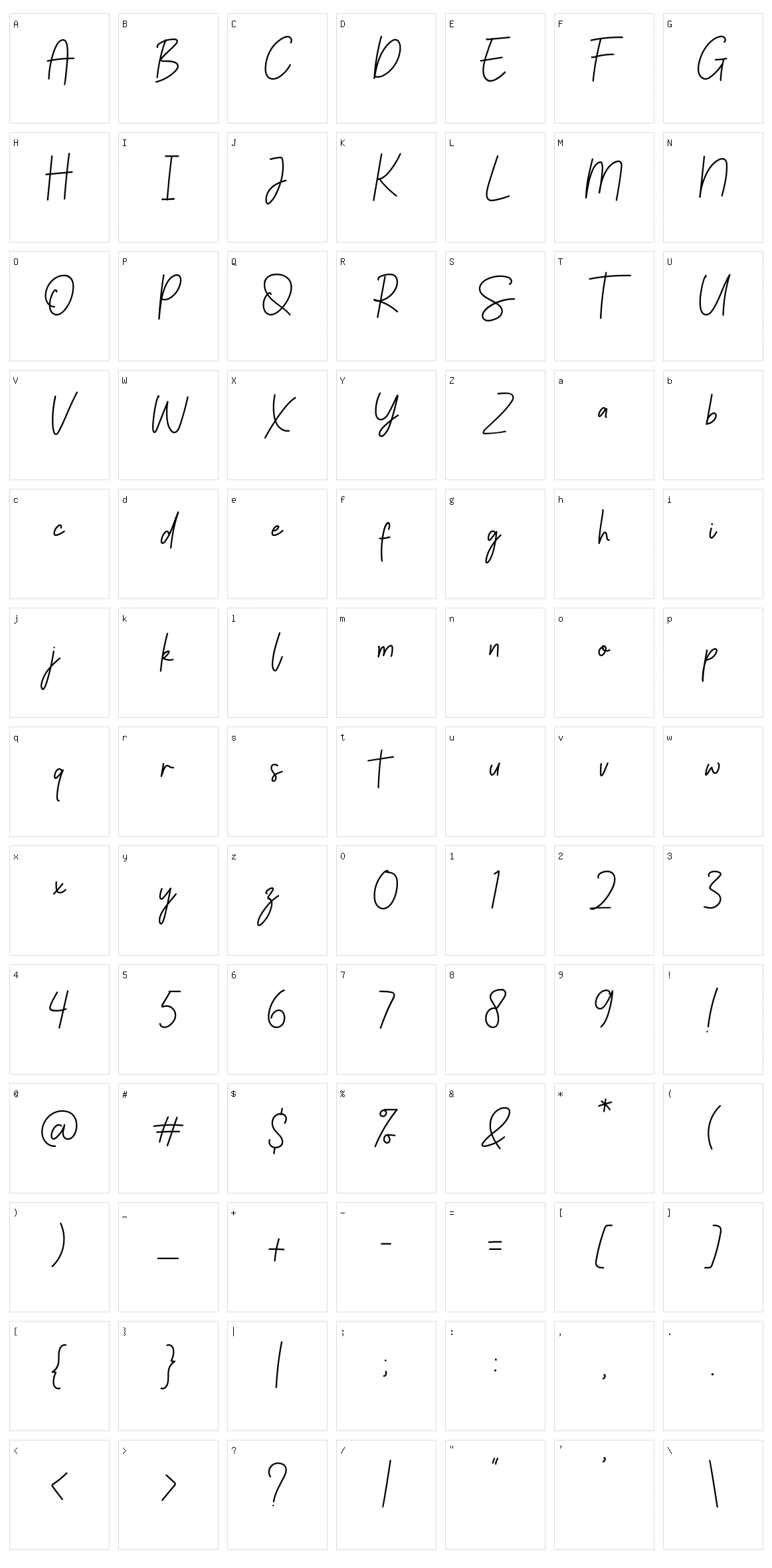 Palmeyra Character Set