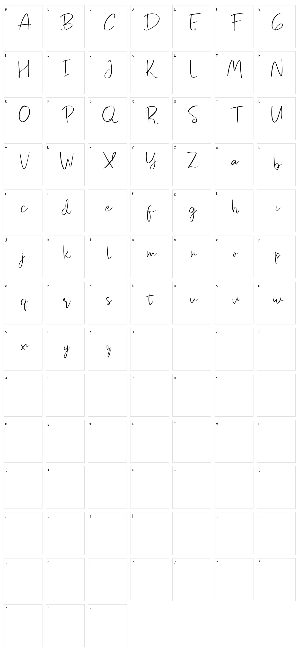 Pastelyn Character Set