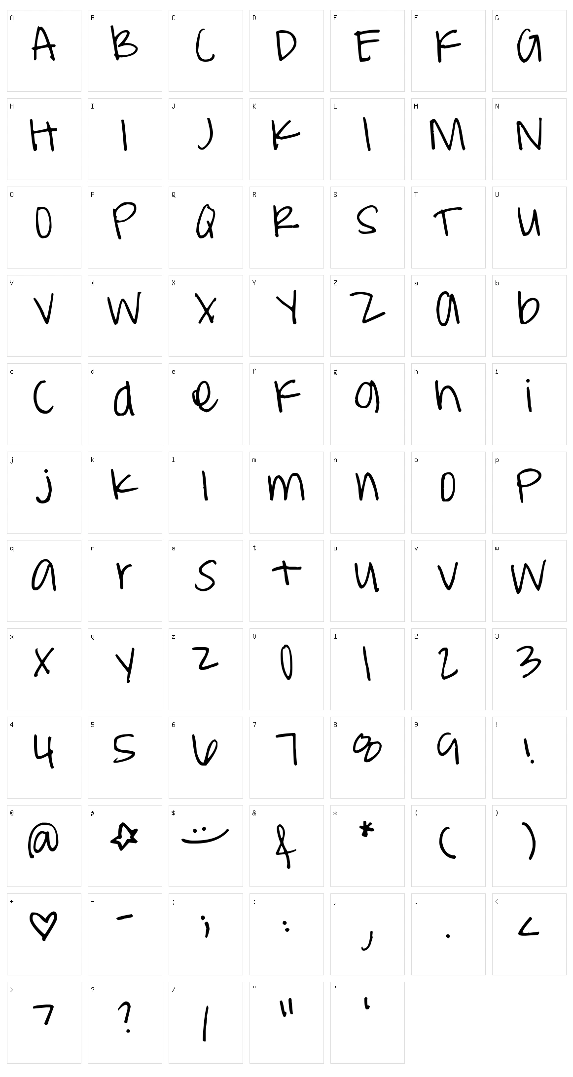 Pea Weenie Character Set