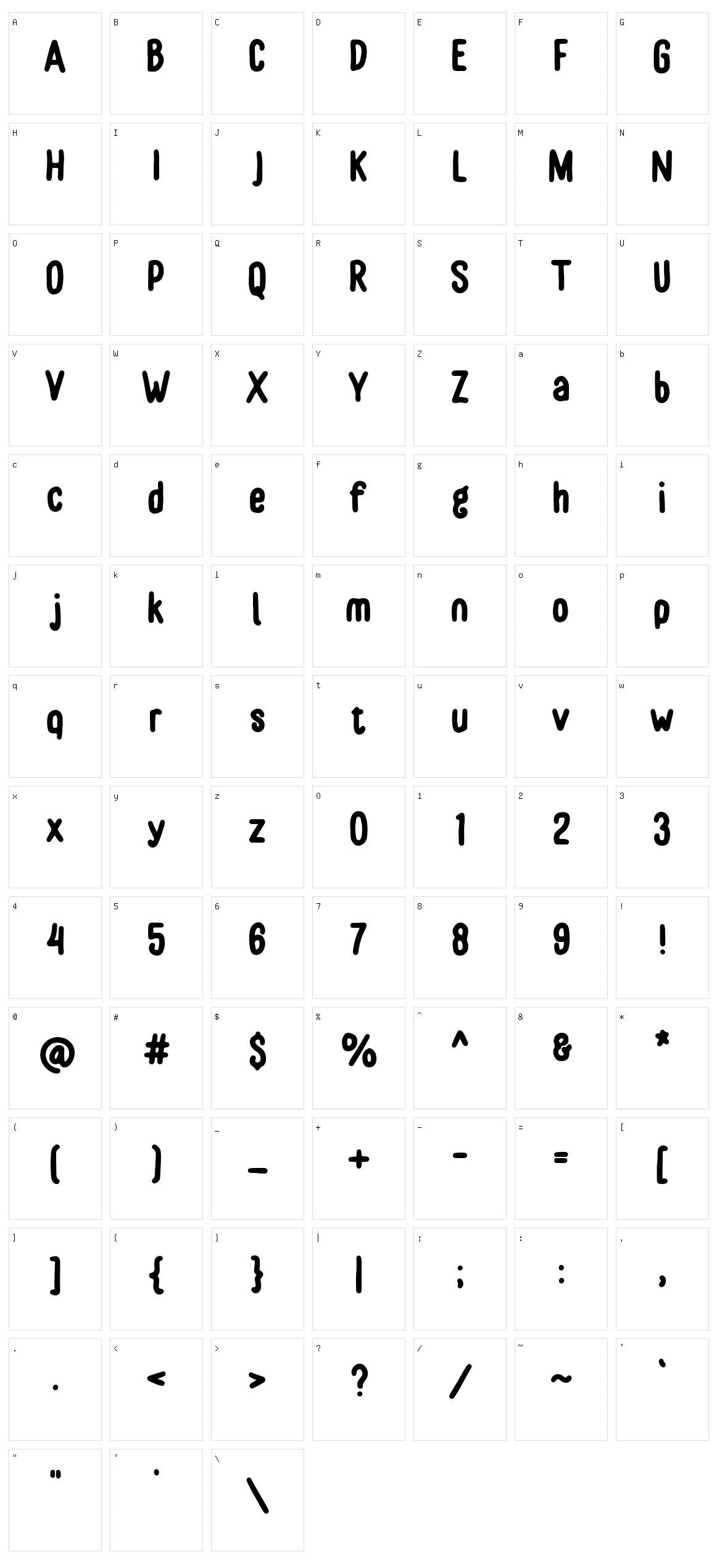 Pearch Character Set