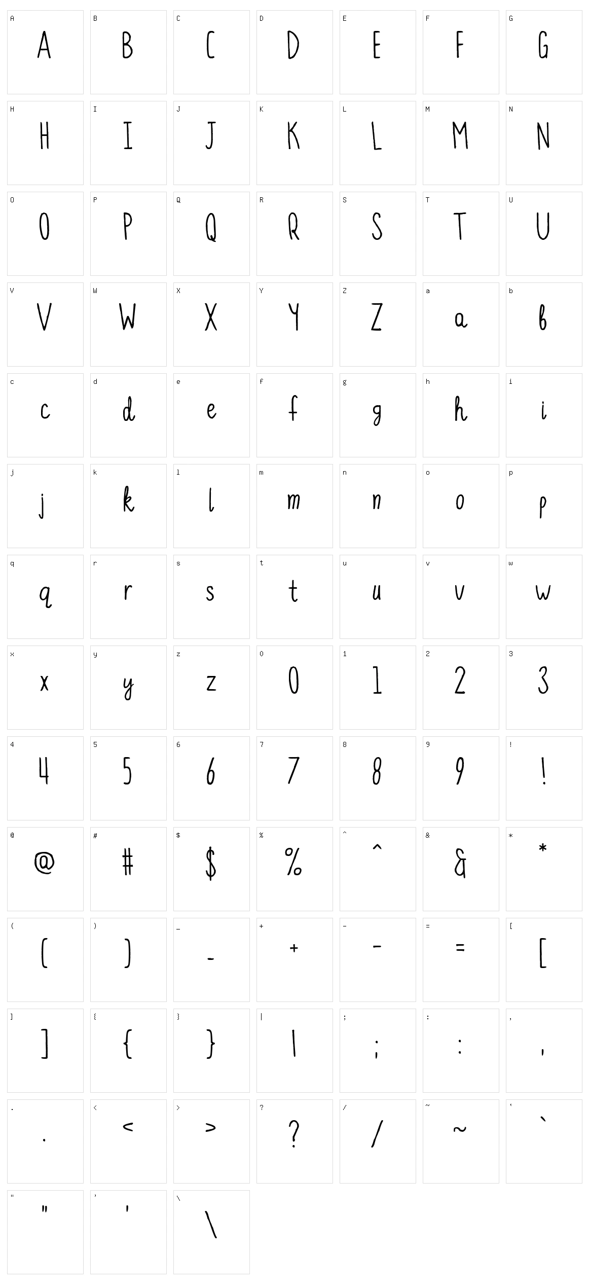 Pearlesce Character Set