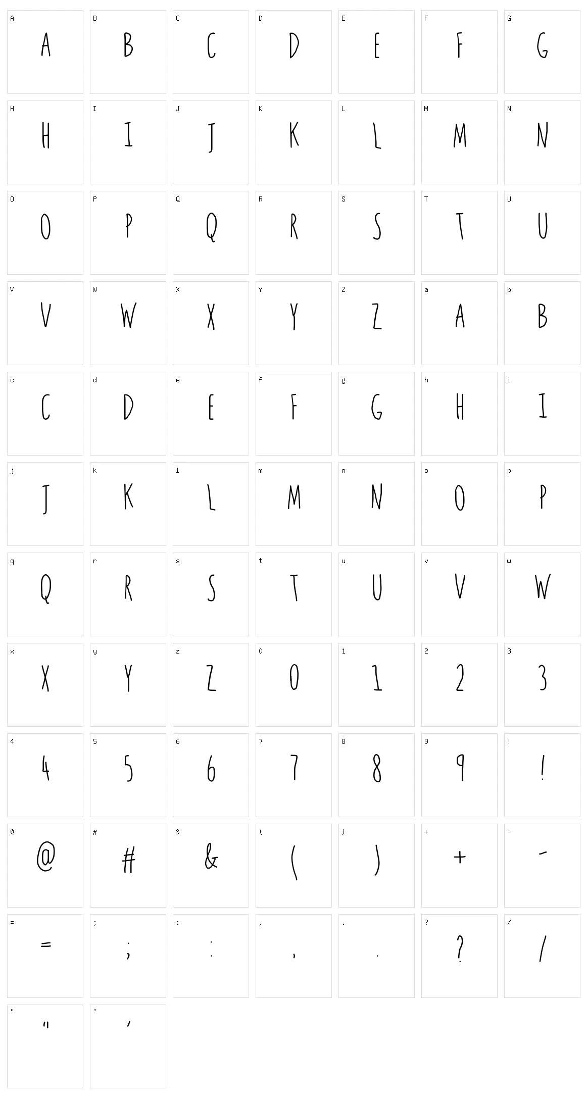 Pencil Sharp Character Set