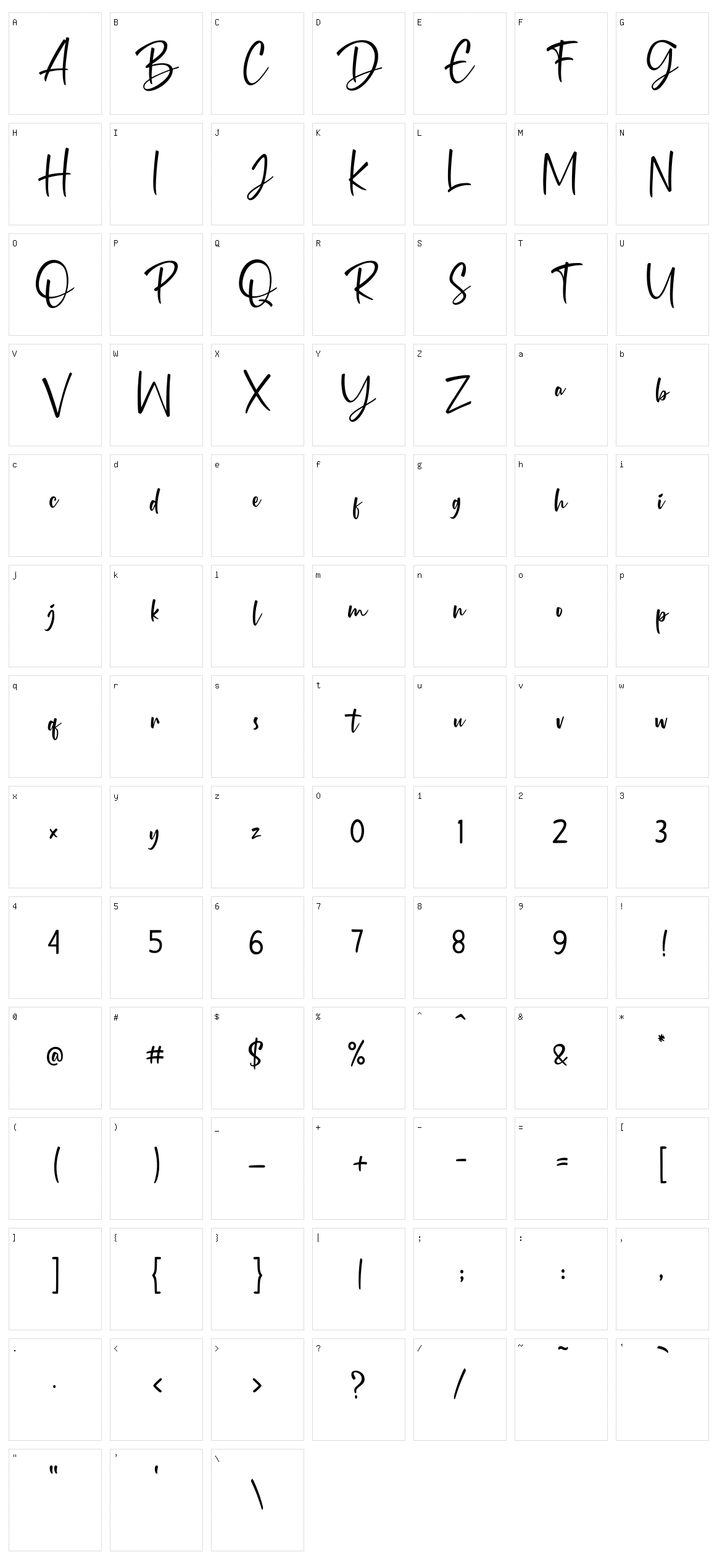 Penthinks Character Set