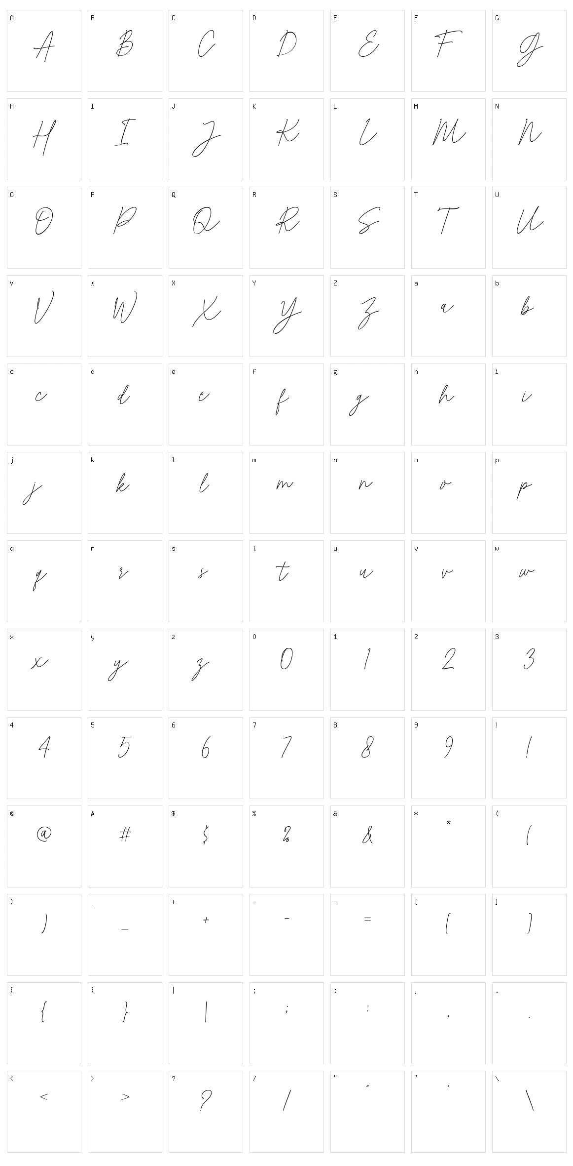 Photomark Signature Character Set