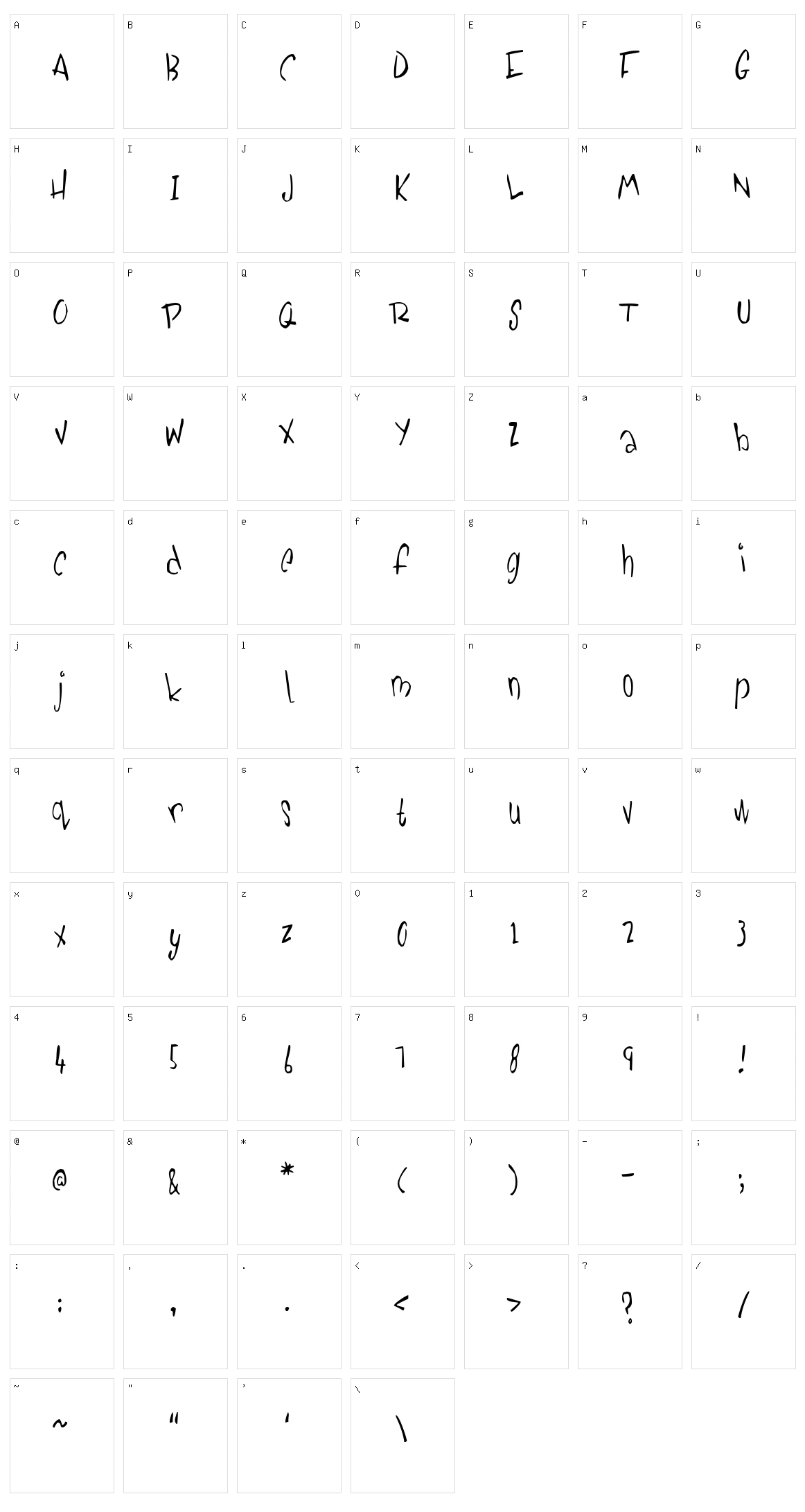 Pickabilly Character Set