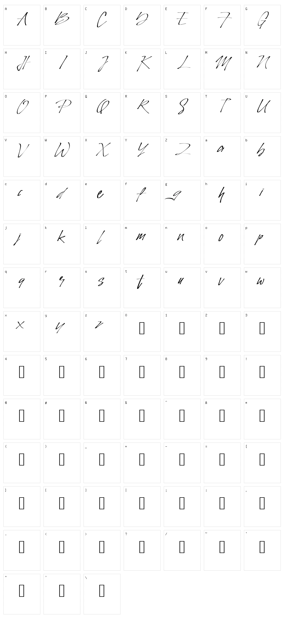Pin Sign Character Set