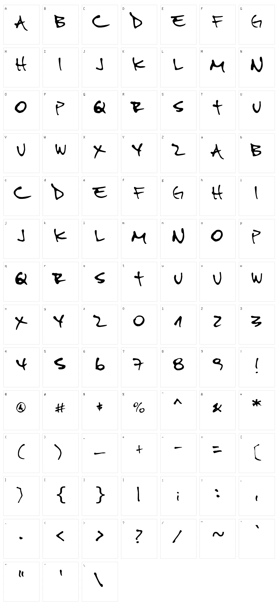 Pipe Font 2 Character Set