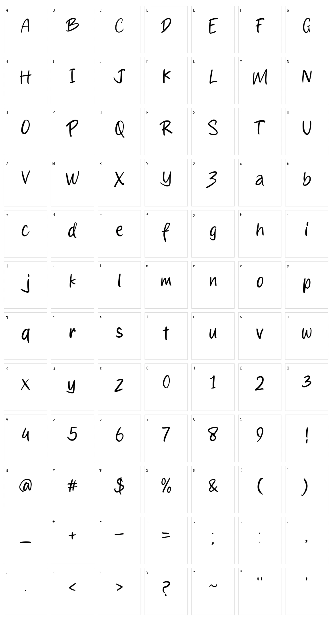 Pizzat Character Set