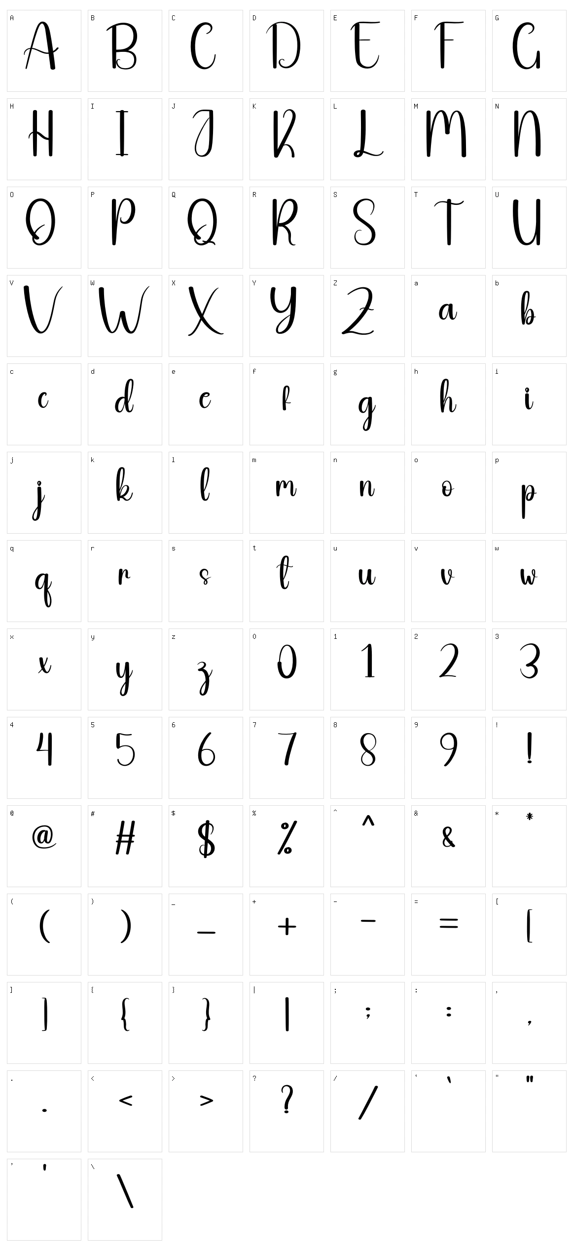 Pleased Character Set