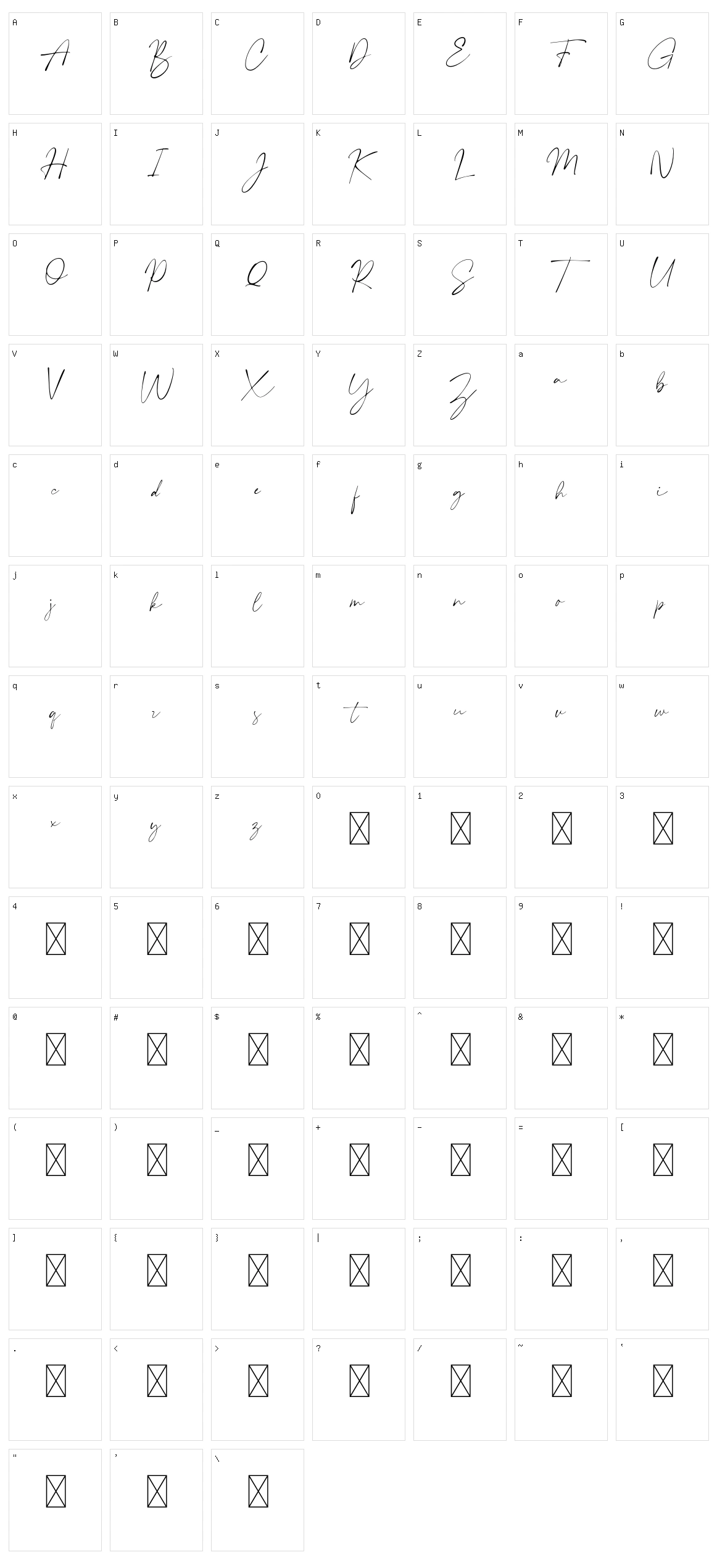 Plumrose Signature Character Set