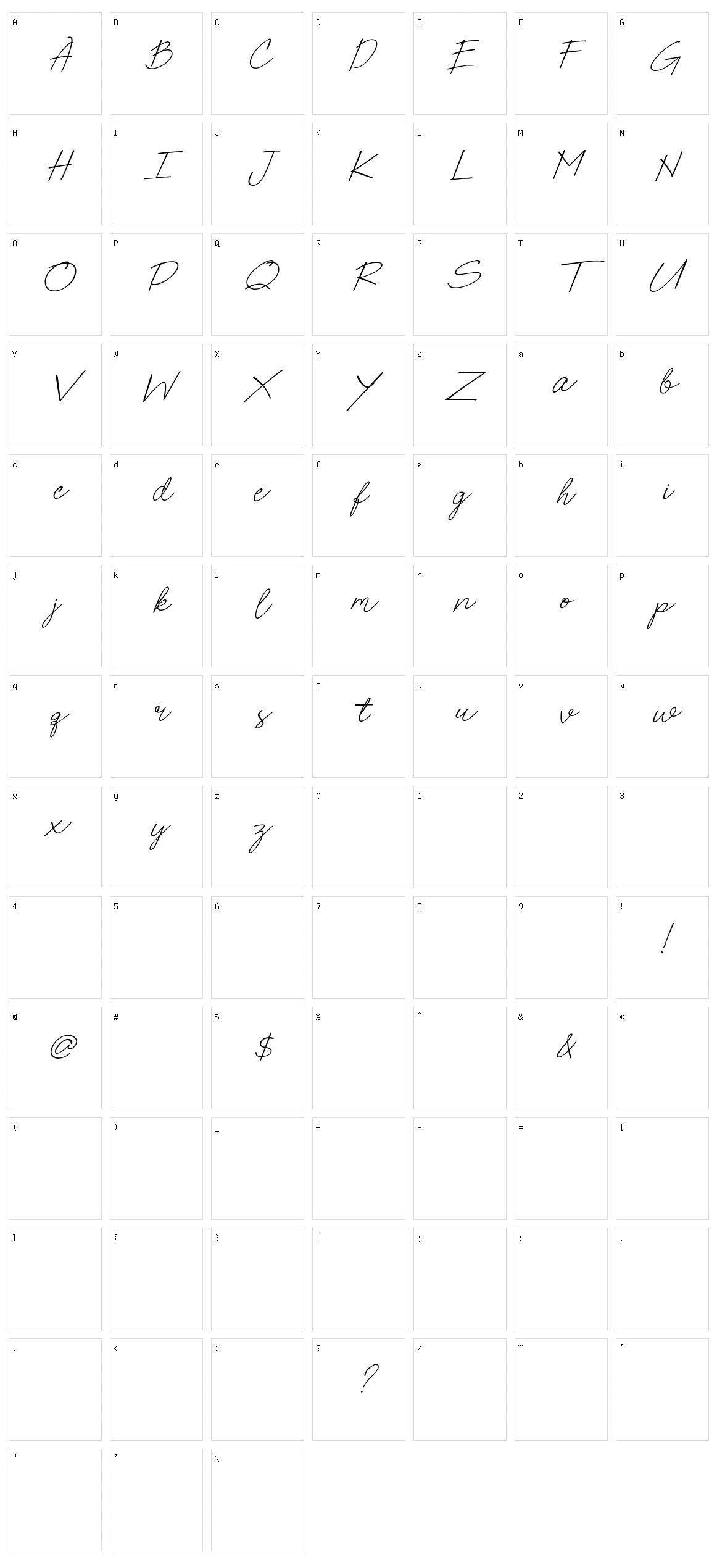 Poems & Pens Character Set