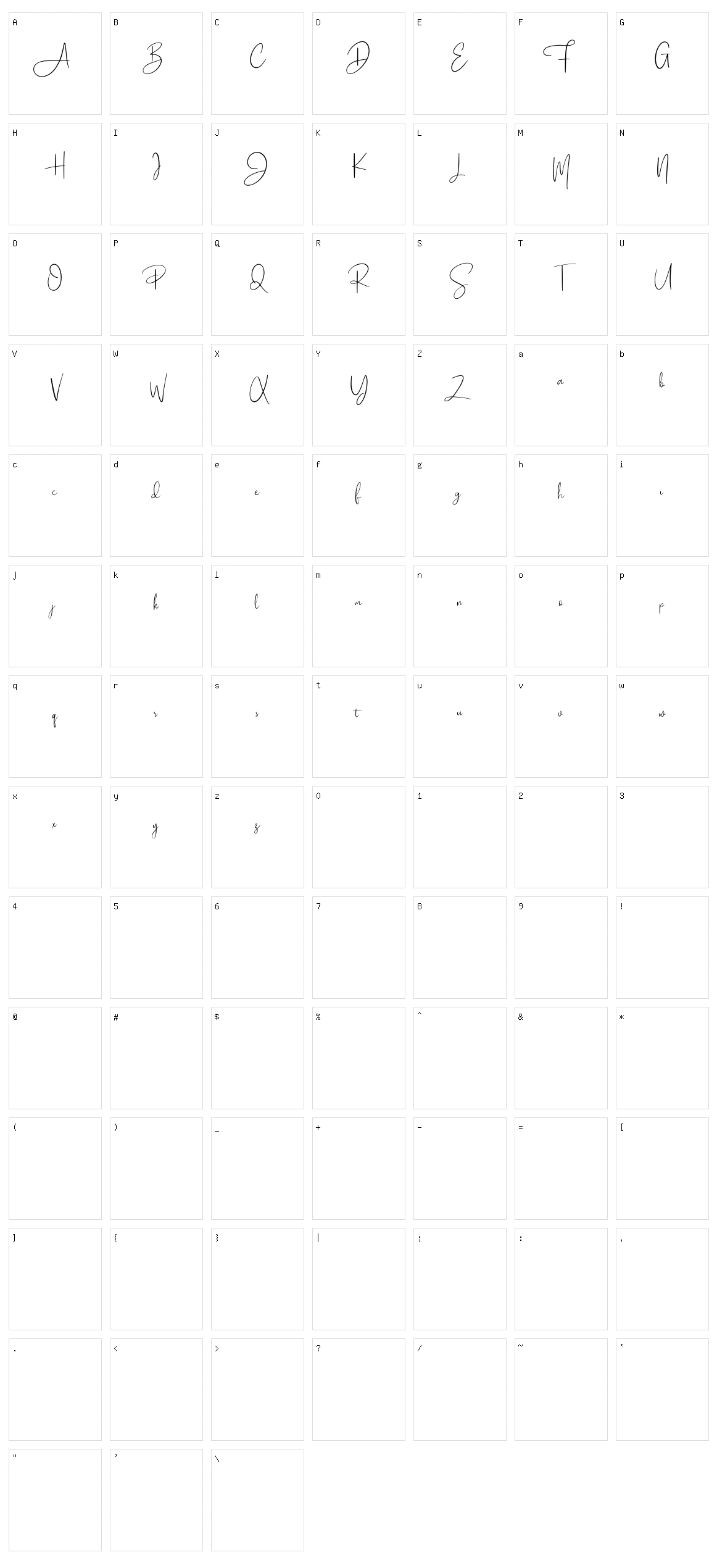 Poliesster Character Set