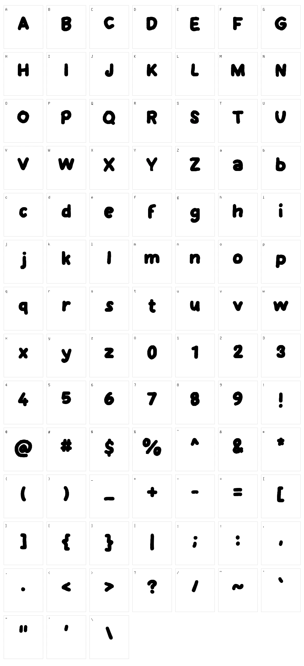 Pomegranates Character Set