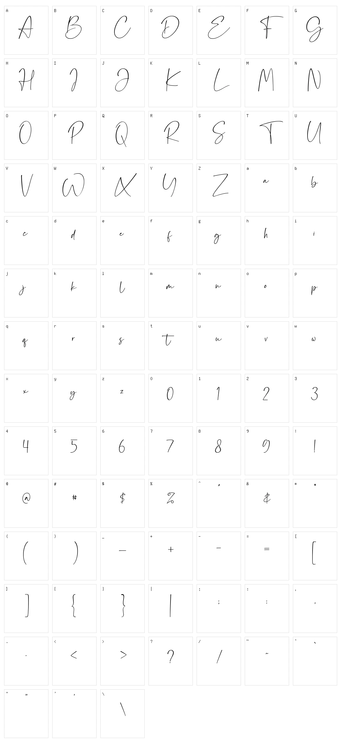 Postless Character Set