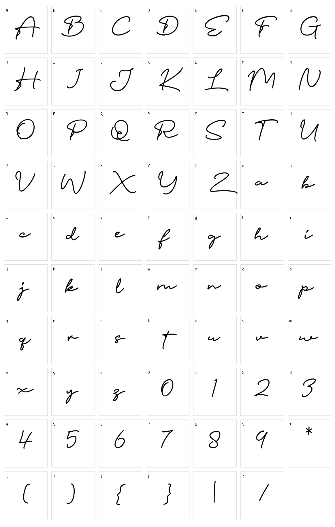 Pottoray Character Set