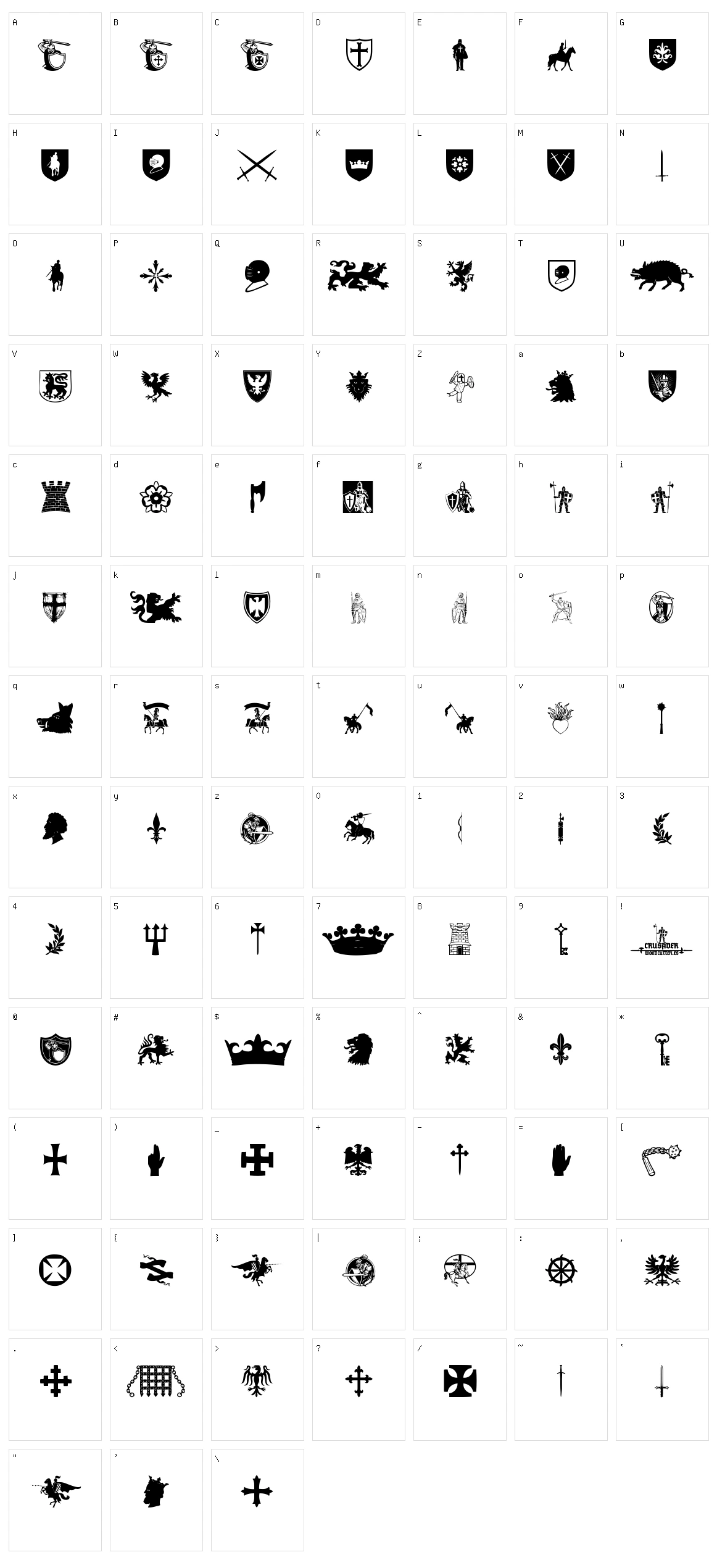 Crusader Character Set