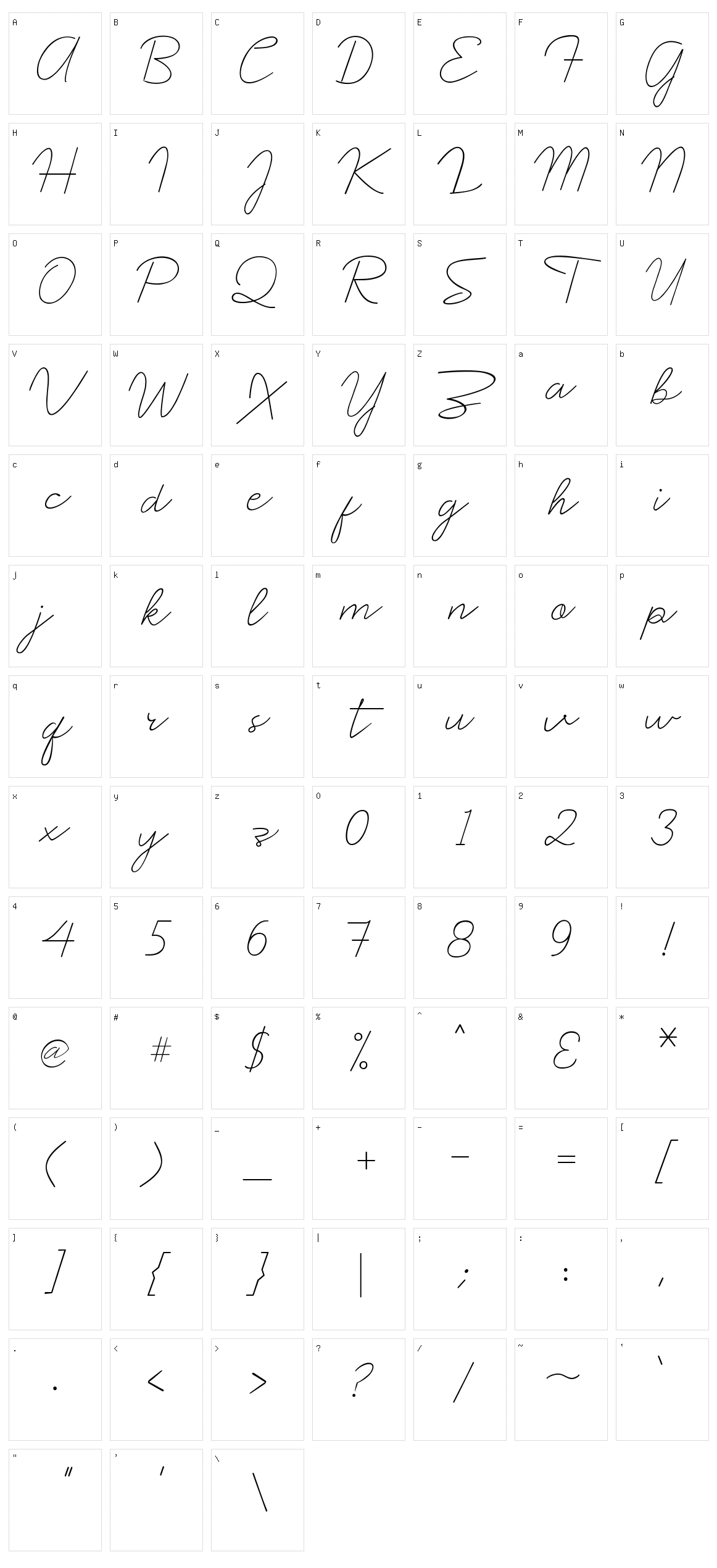 Prochok Character Set