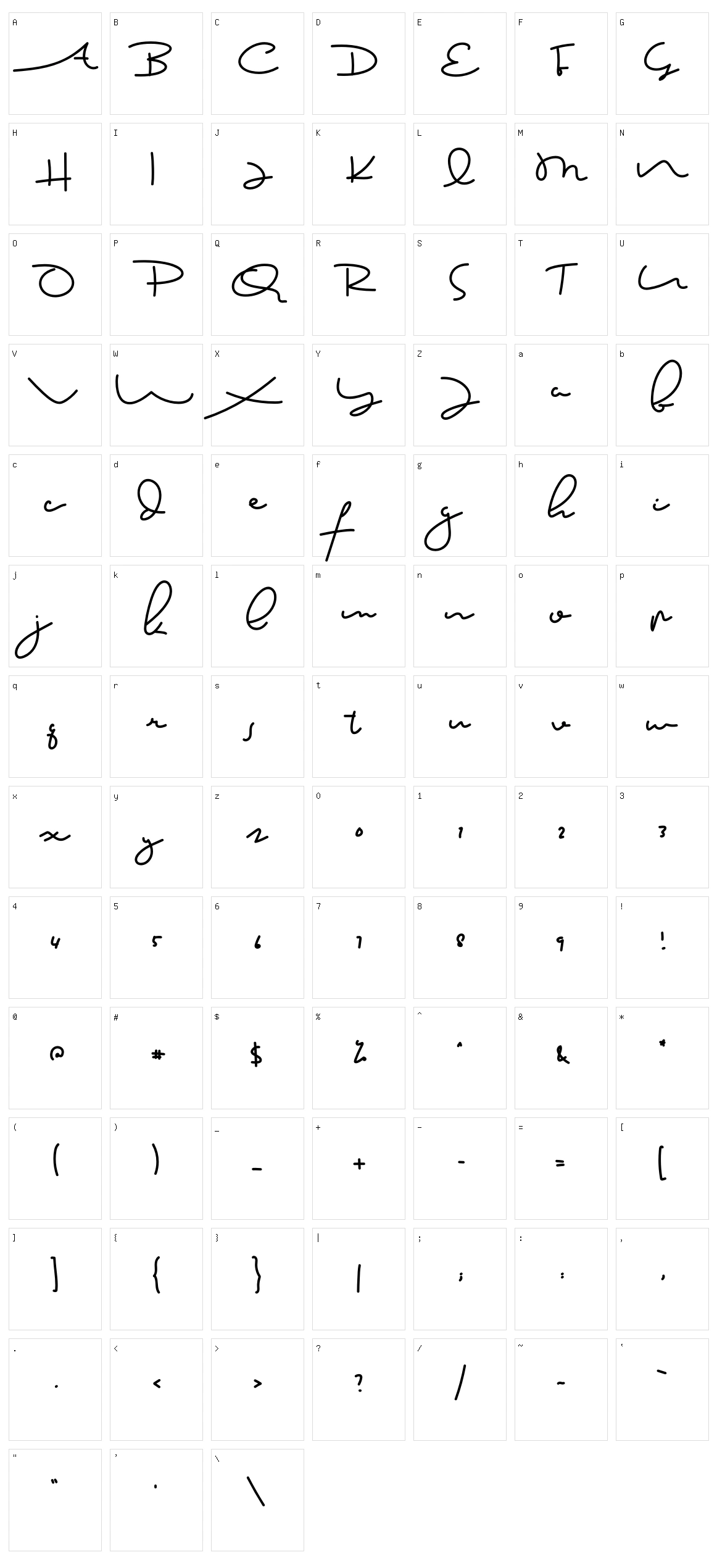 Prof. Bens Character Set