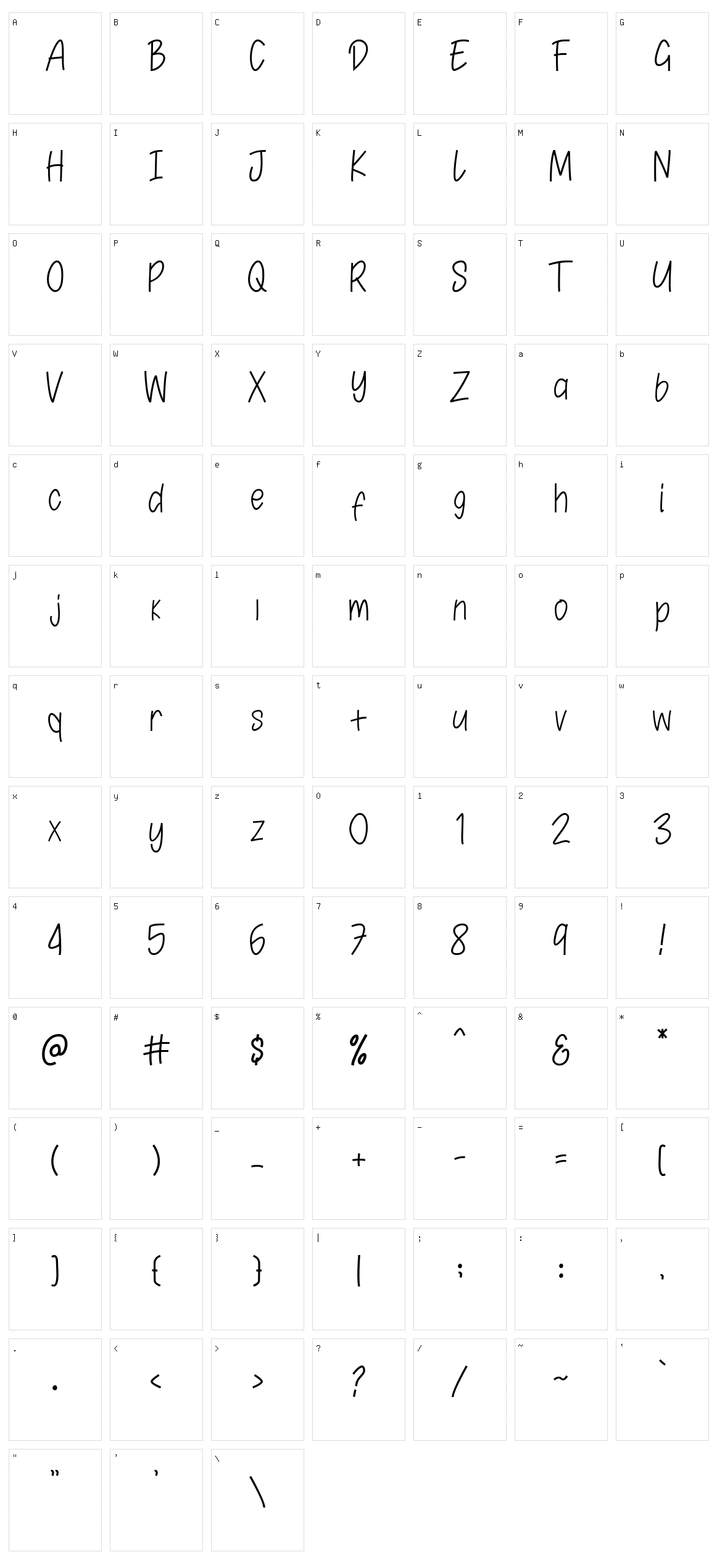 Purchuse Character Set