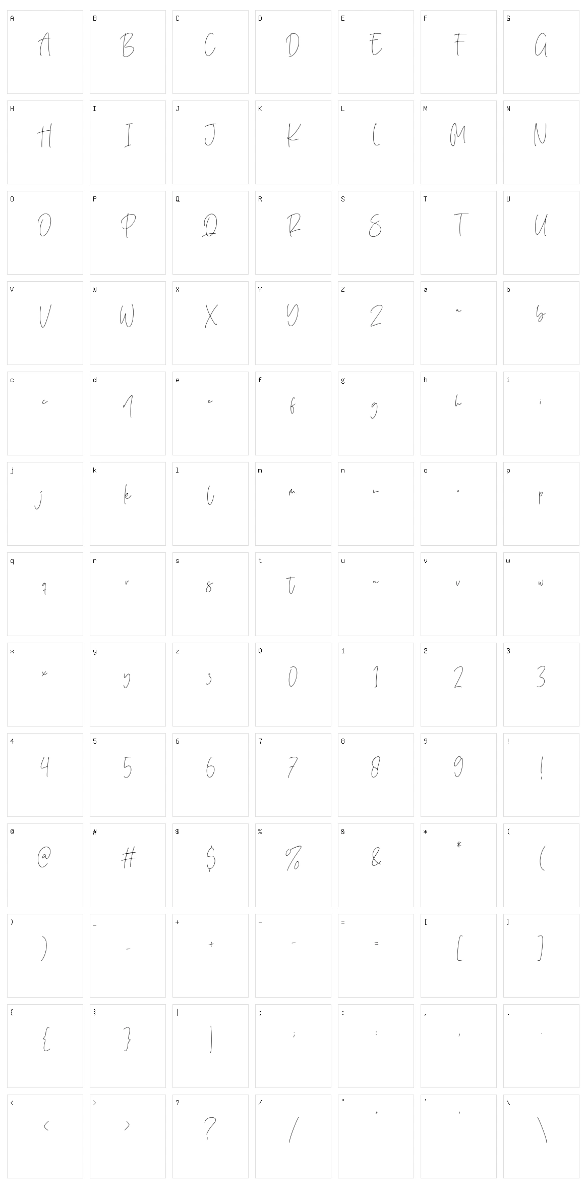 Purify Signature Character Set