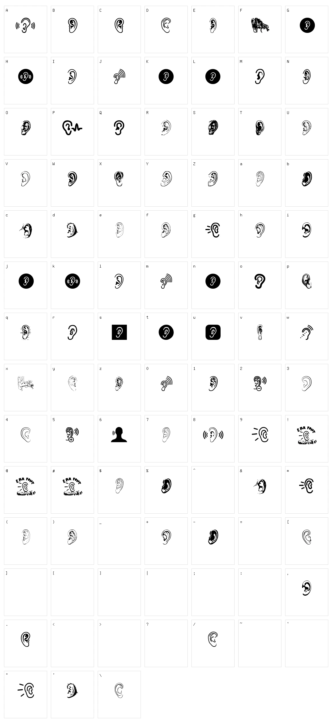 Ear Character Set