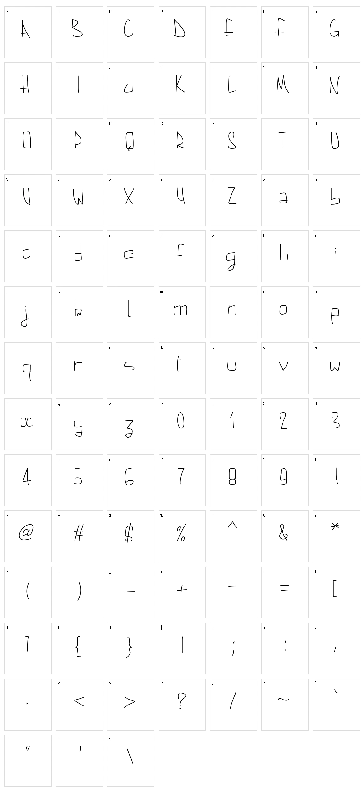 PW August Character Set