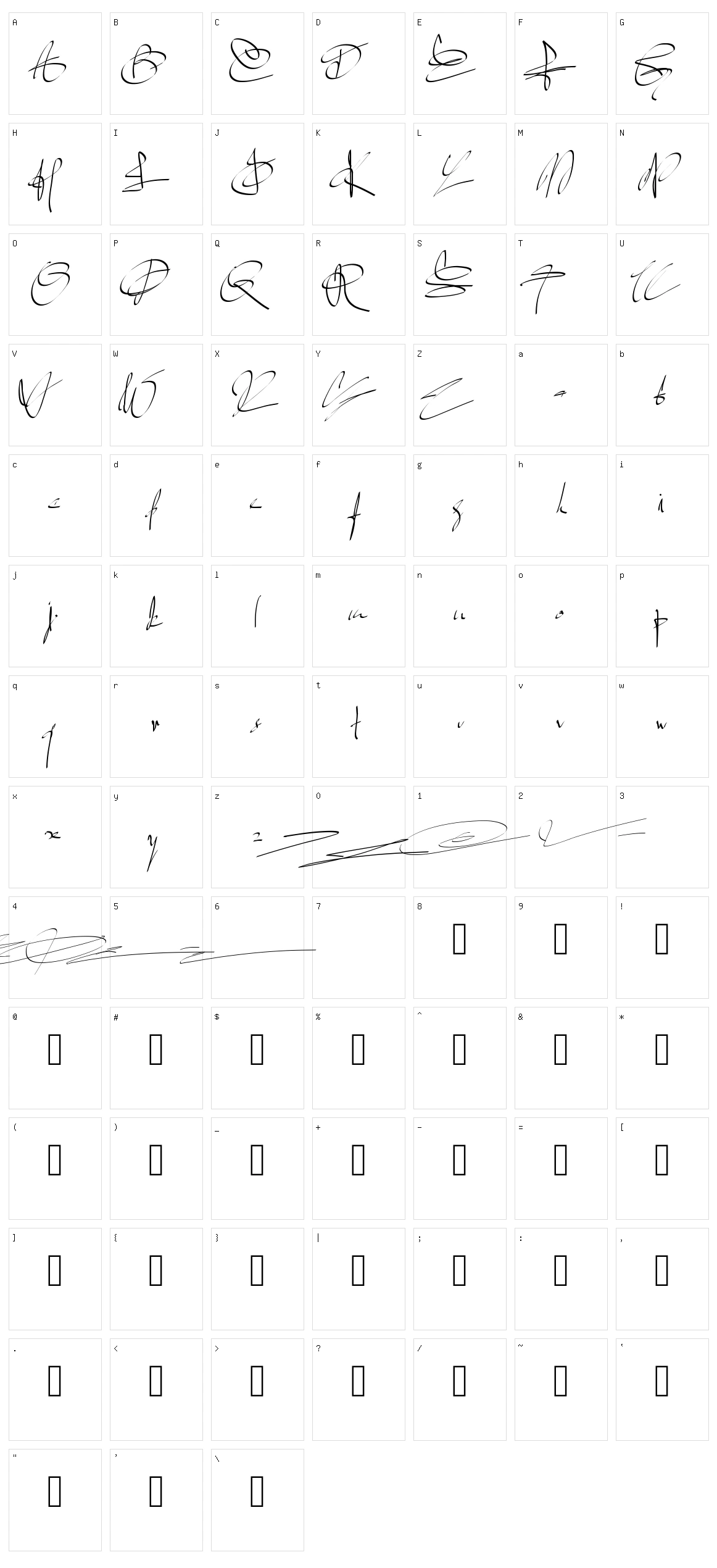 PW Signature two Character Set