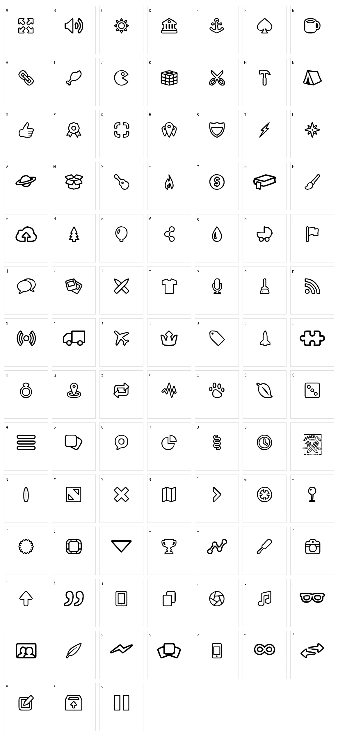 Outline mix Character Set