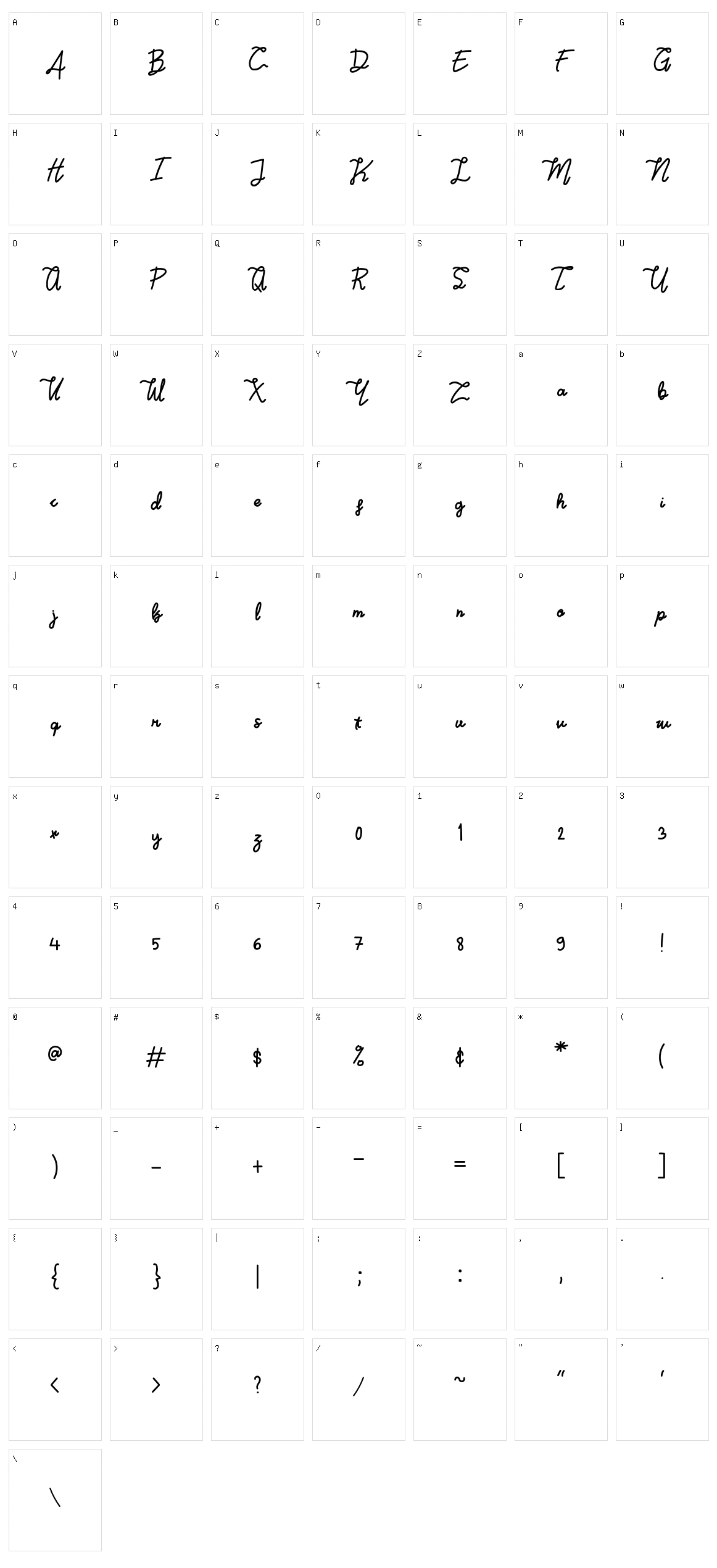 Rabbania Character Set