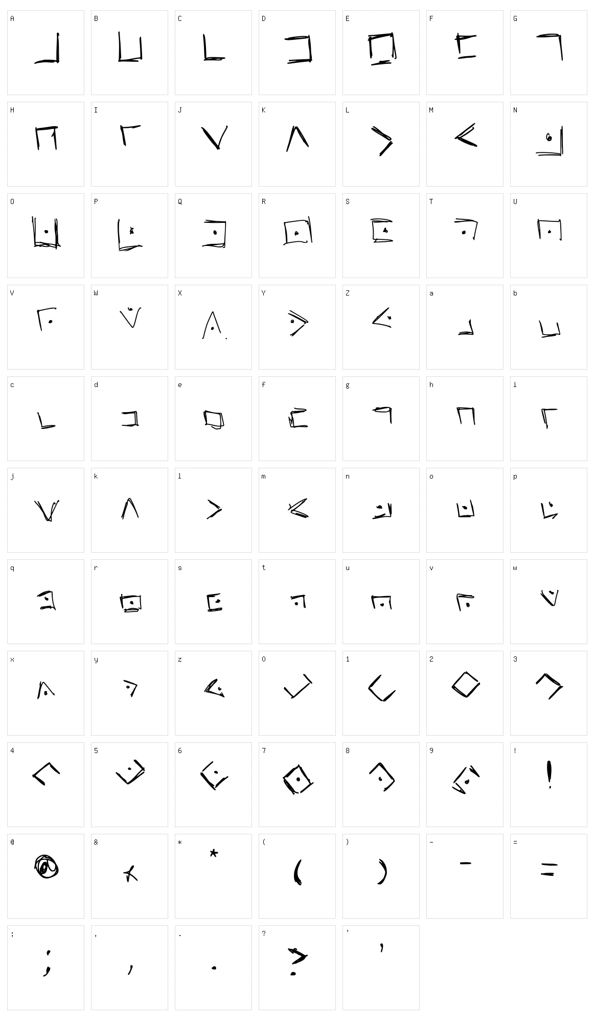 Pigpen Character Set