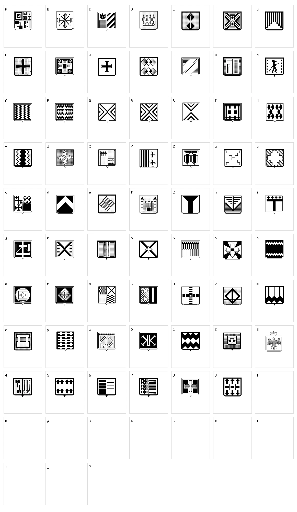 Fantasy Shields Two Character Set