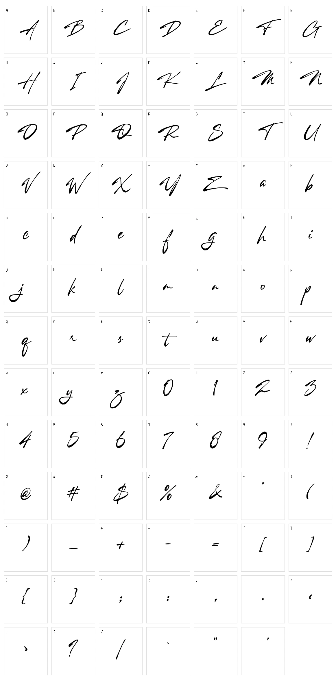 Racing Catalogue Character Set