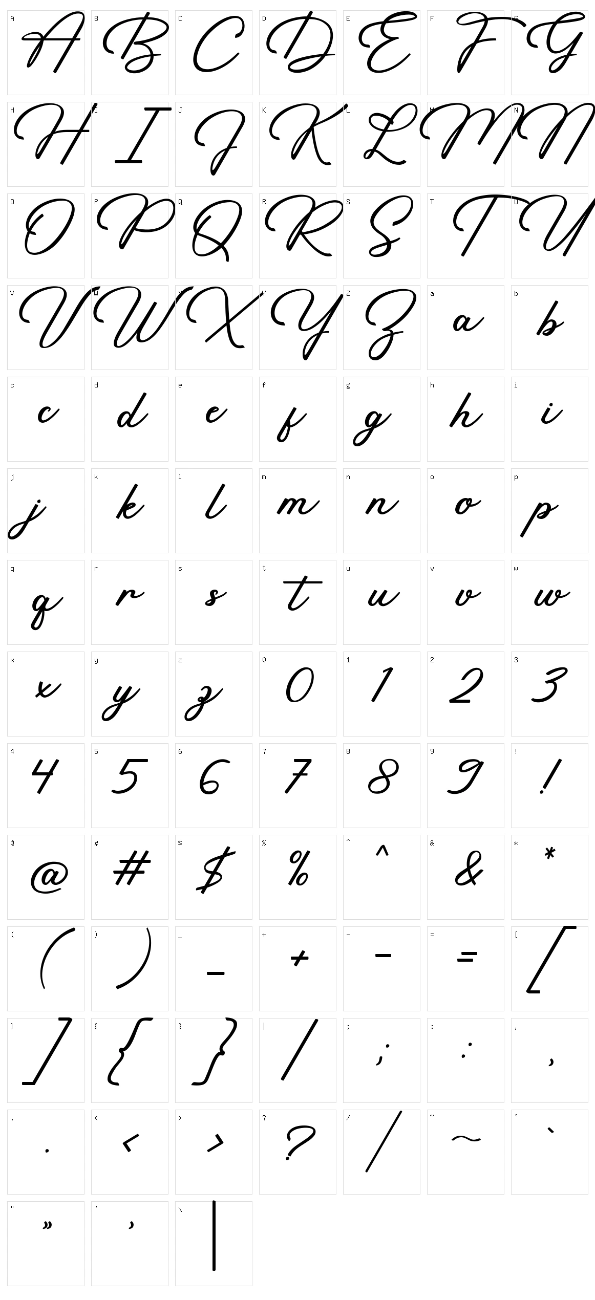 Rapidly Character Set