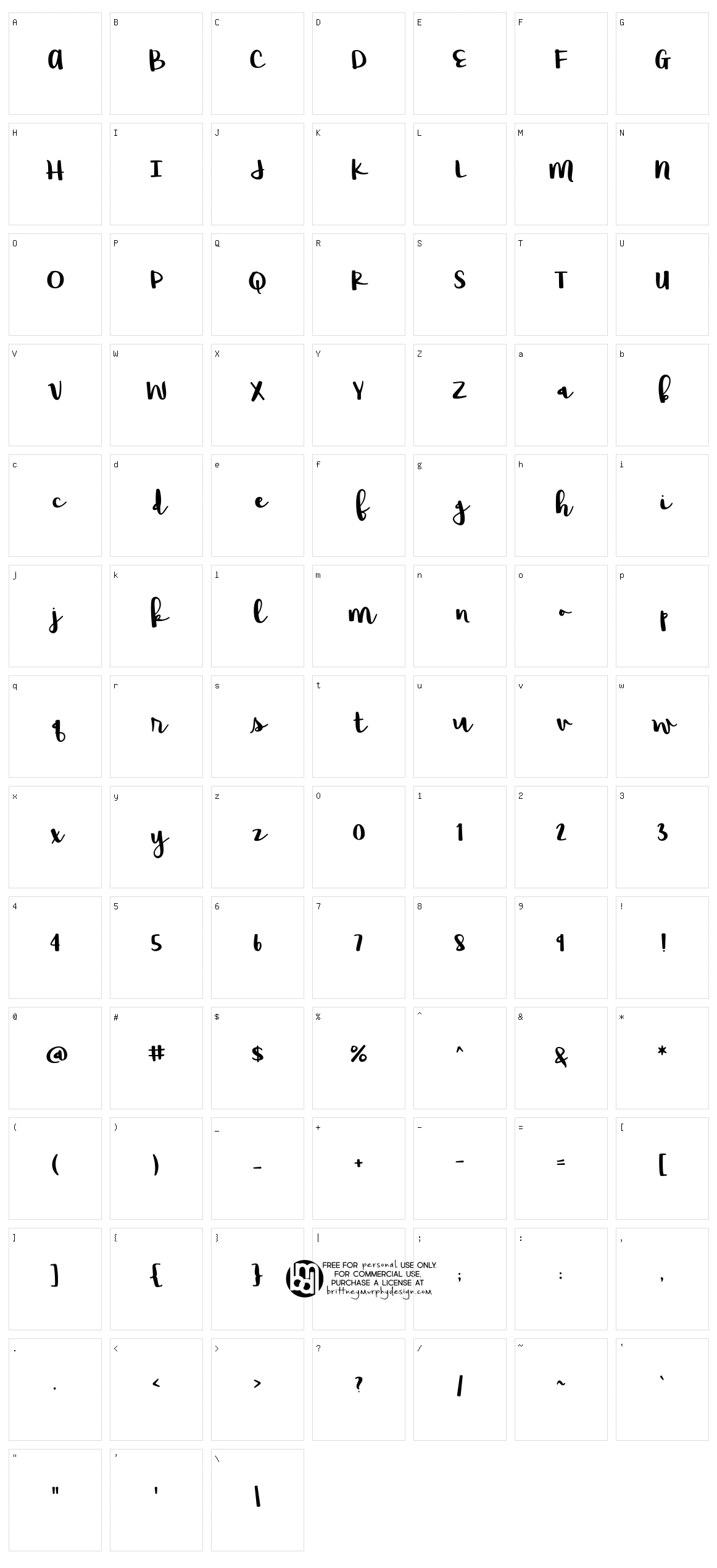 Raspberry Moonshine Character Set