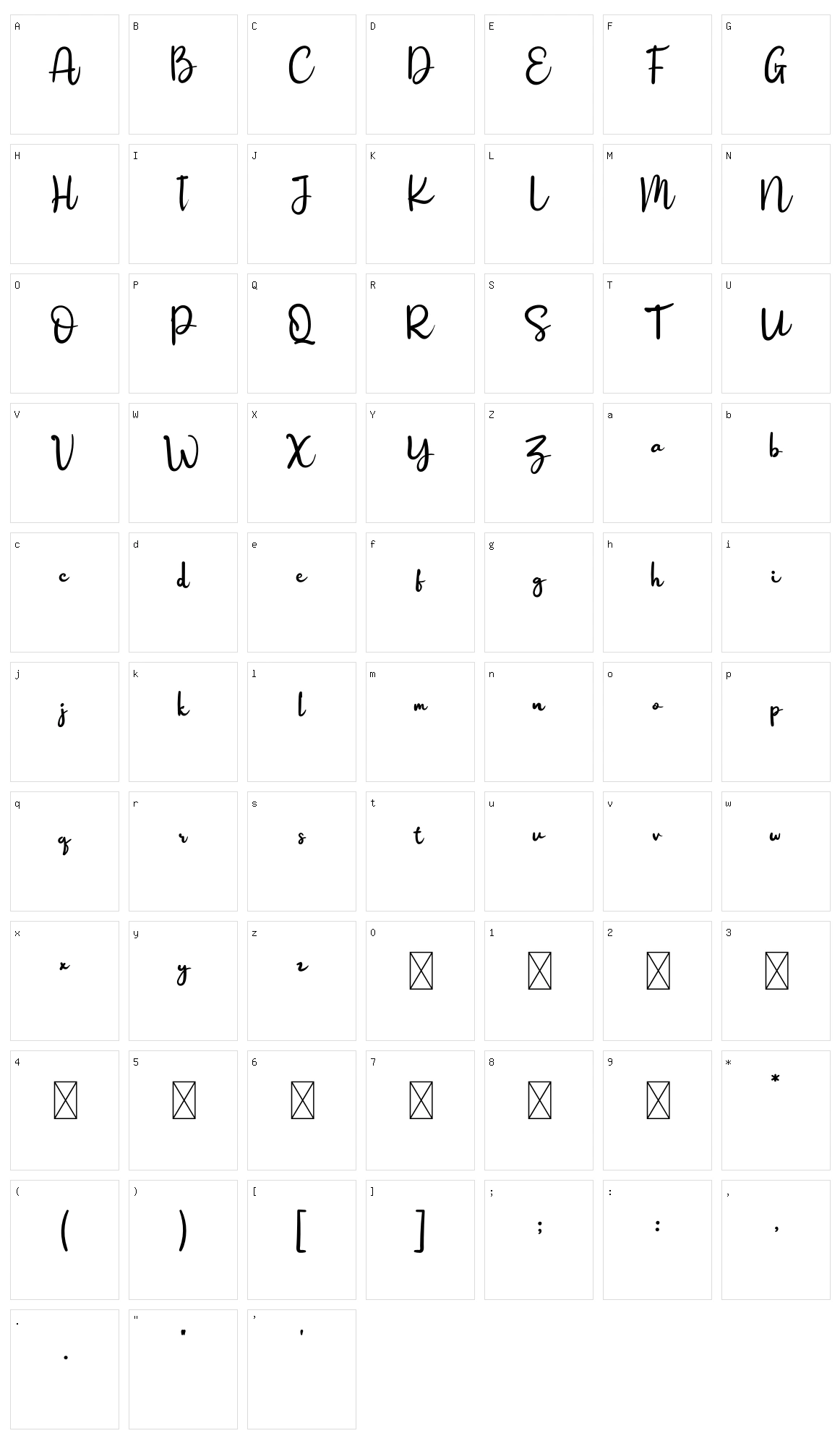 Raymond Character Set