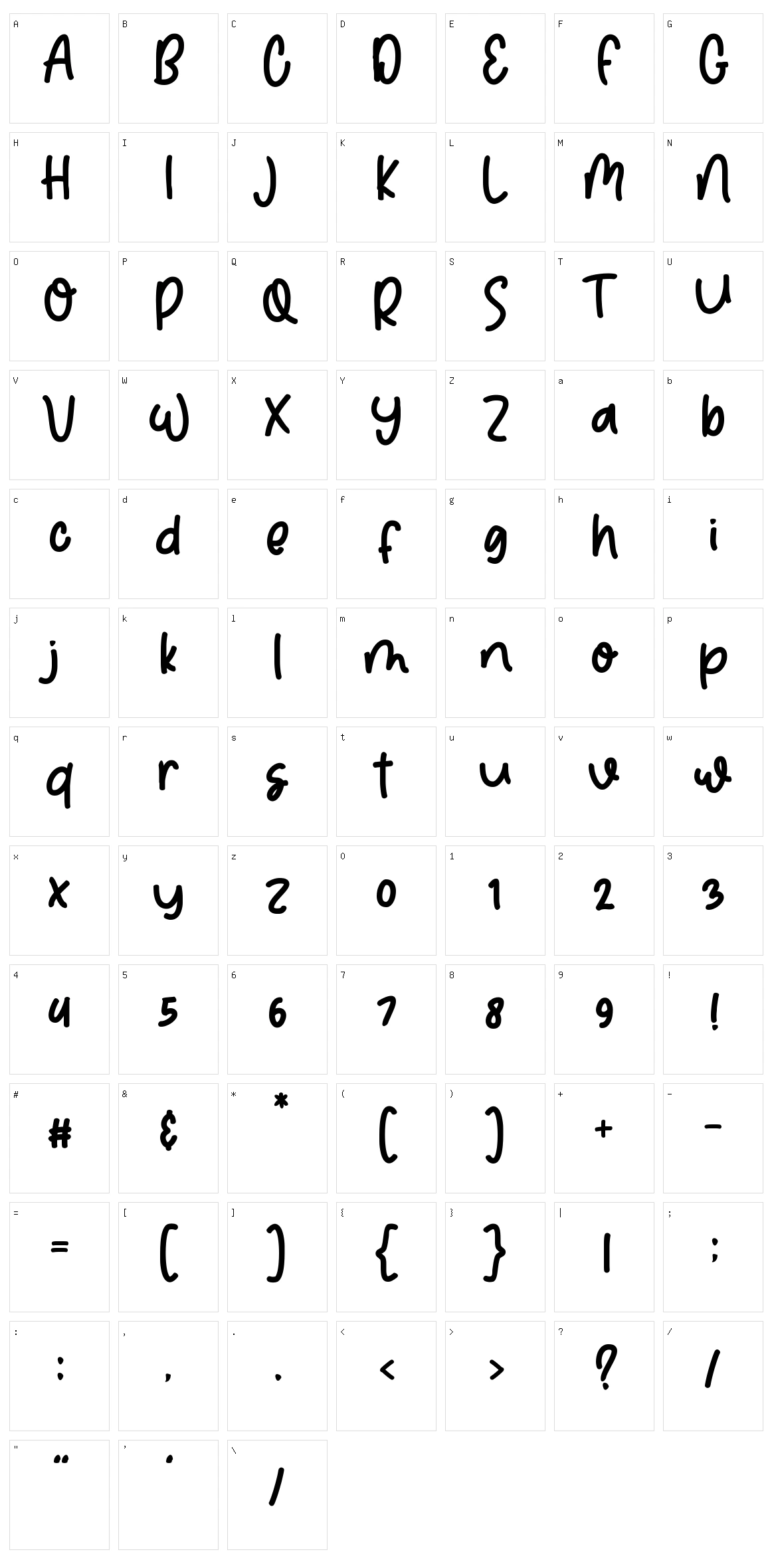 Real Delight Character Set