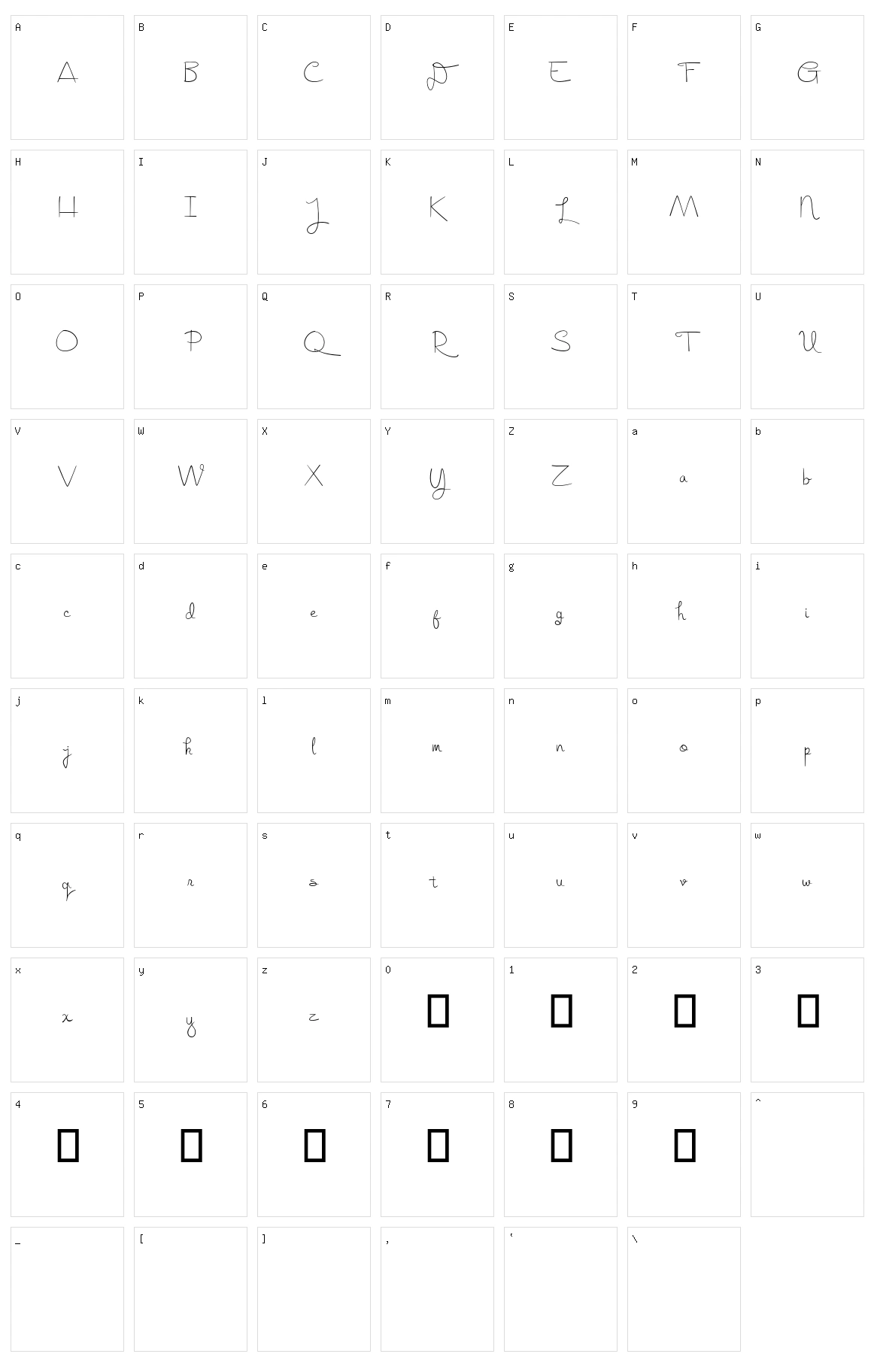 Realistik Character Set