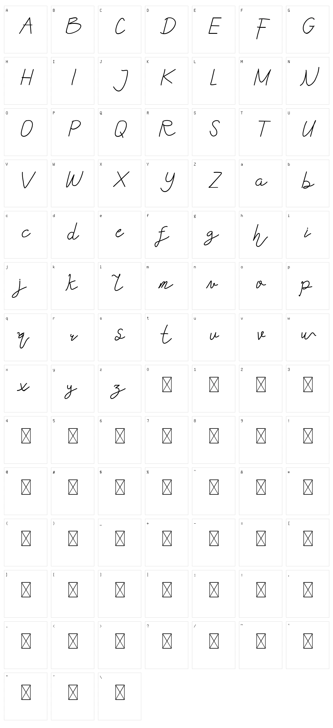 Redalle Character Set