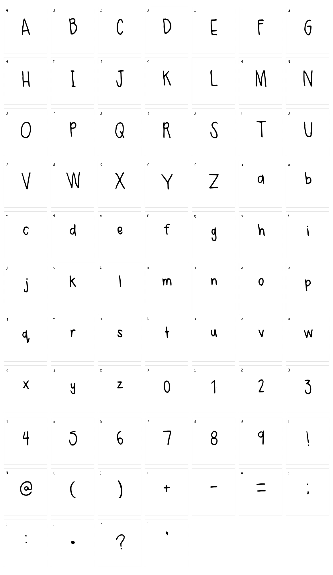 Reeses Character Set