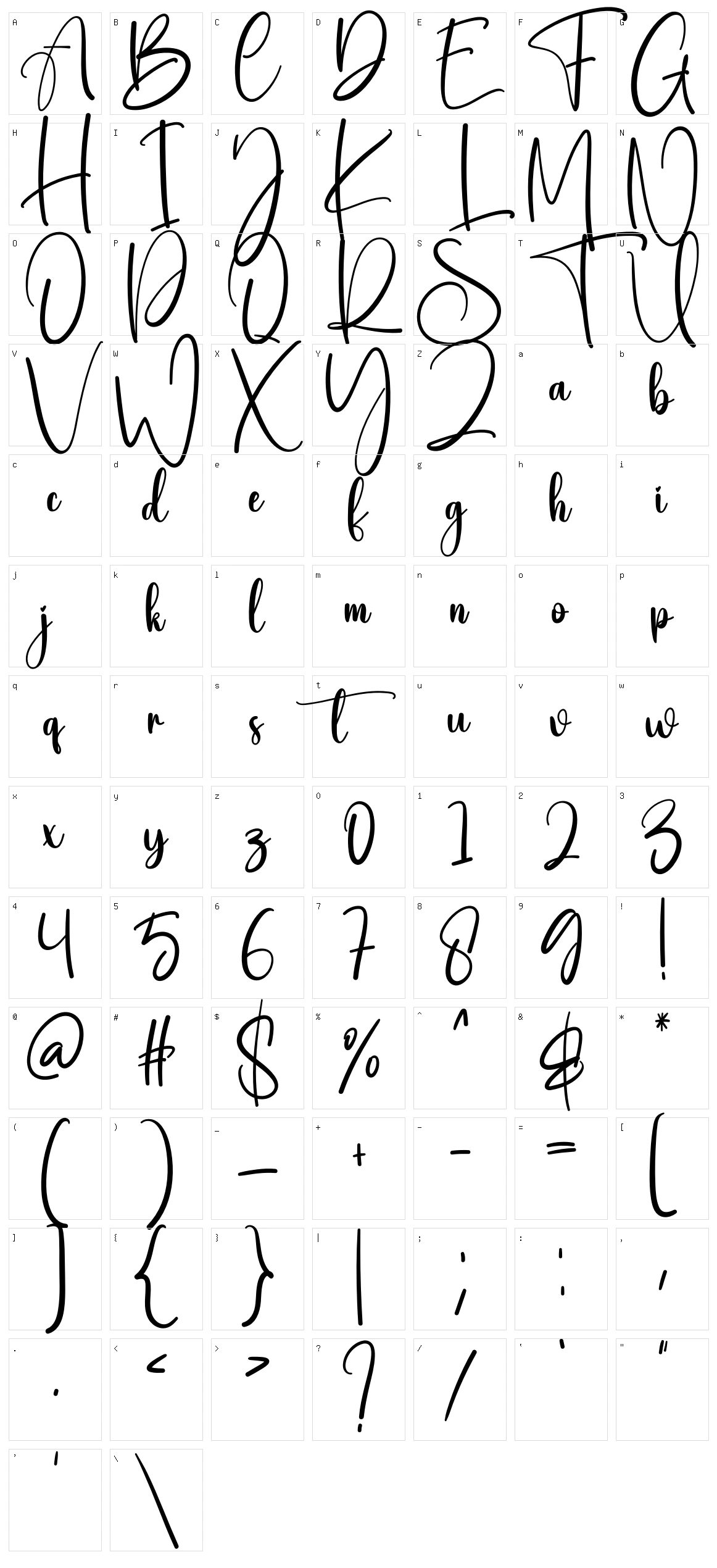 Regular Character Set