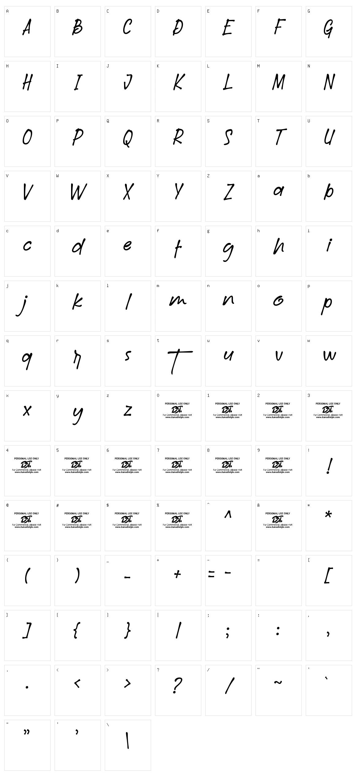 Remotte Character Set