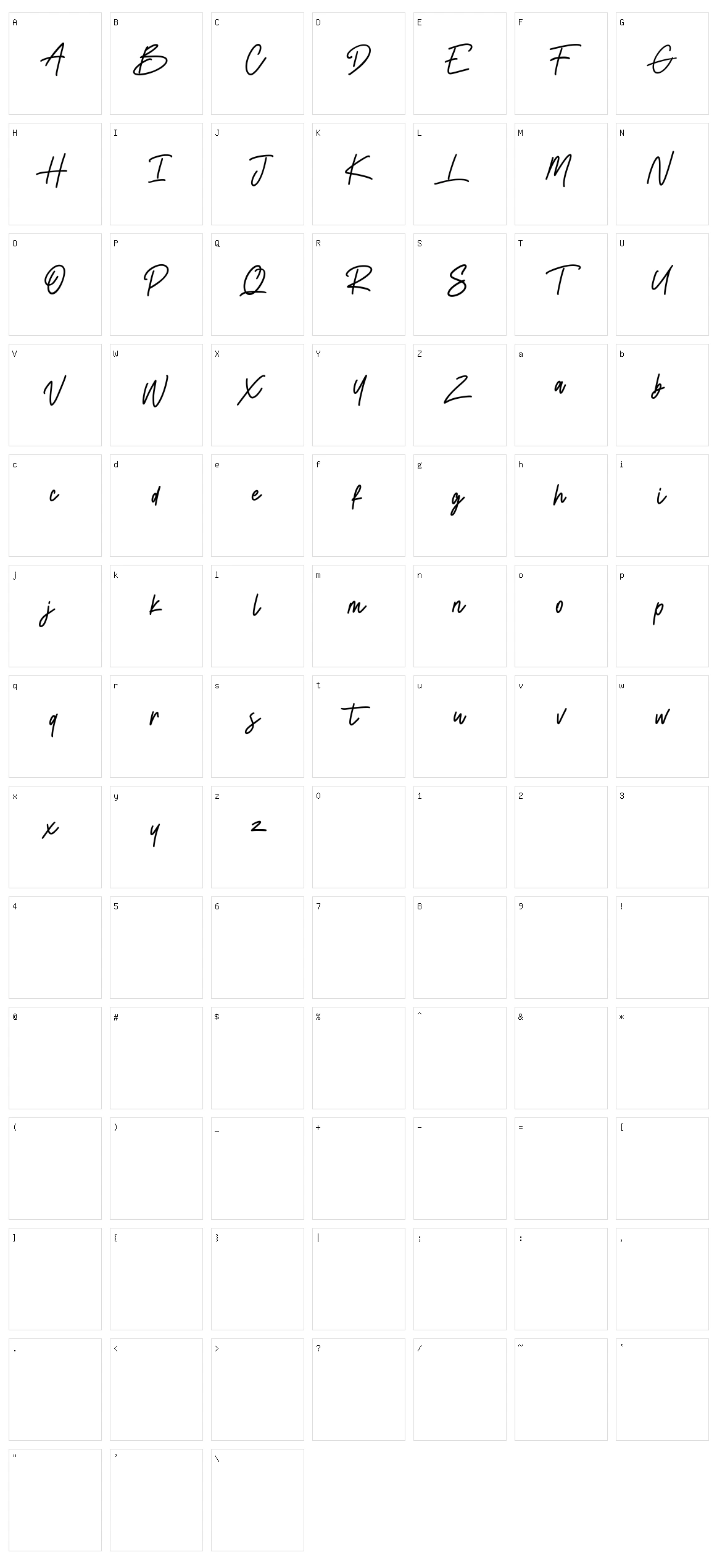 Restflaws Character Set