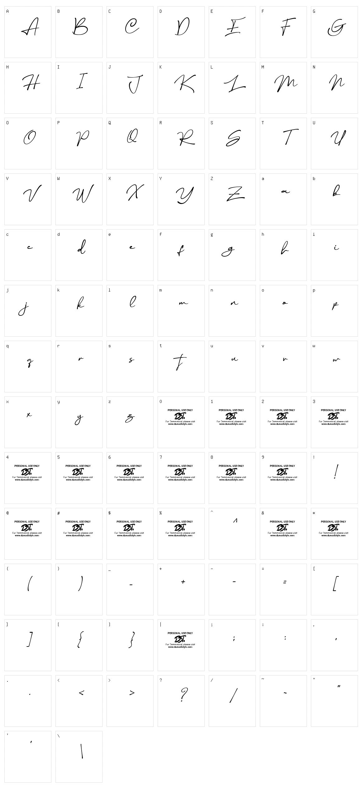 Rethinker Character Set