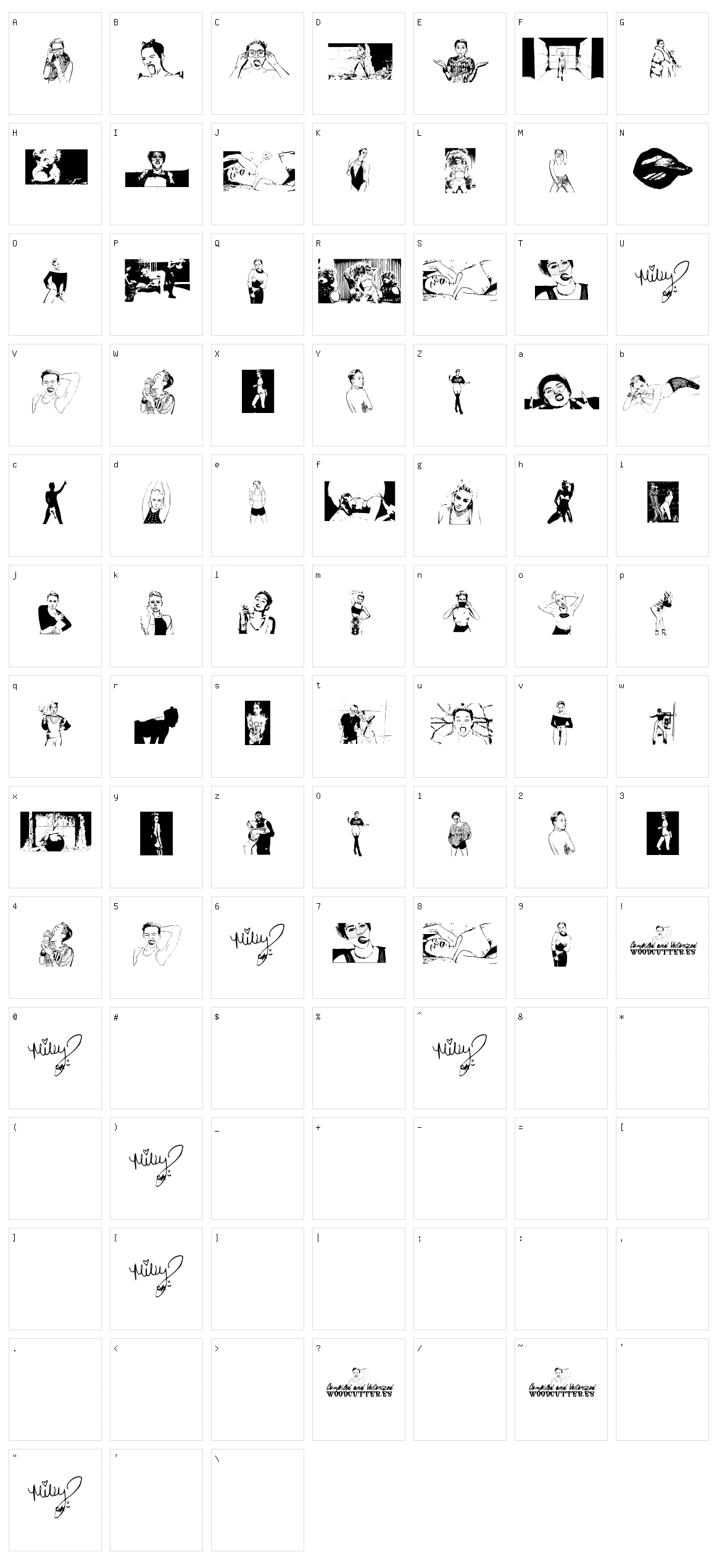 Miley Cyrus Character Set