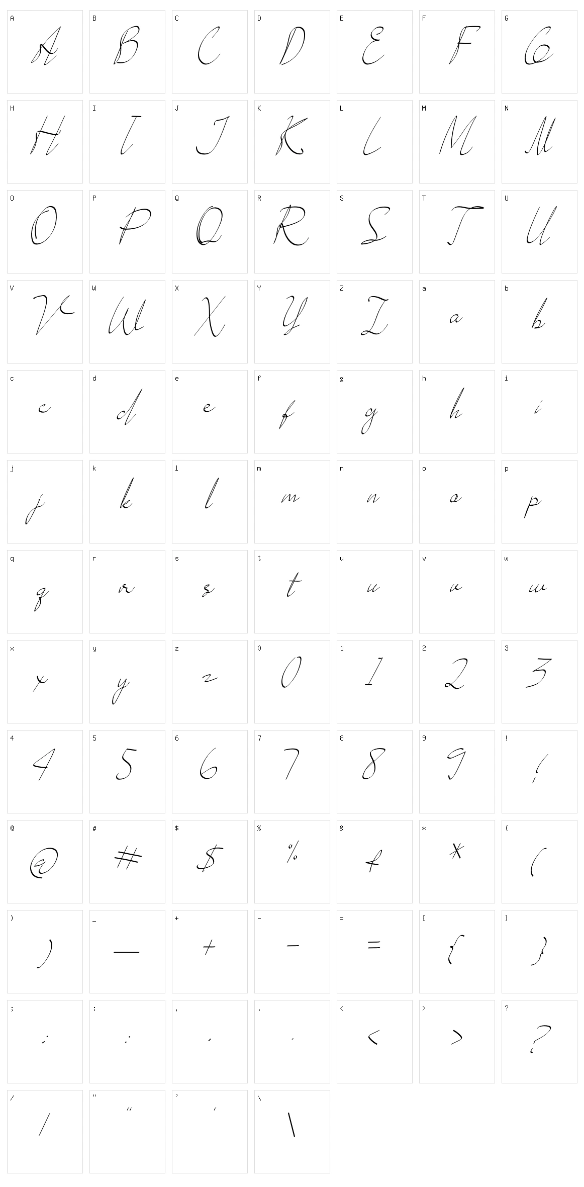 Rexland Character Set