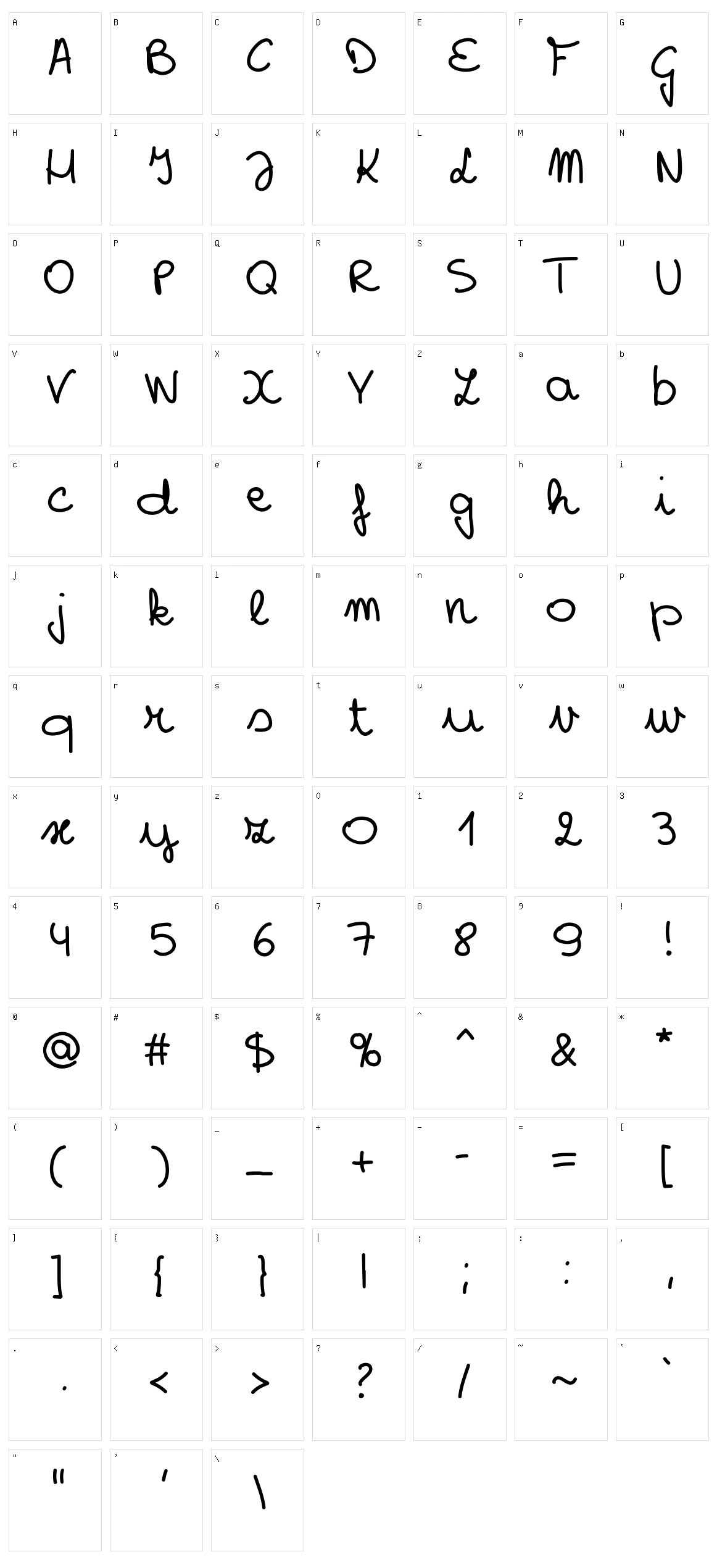 RG Spiesje Character Set