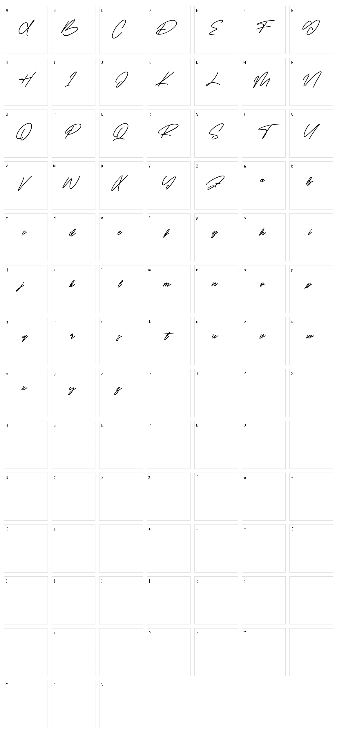 Rialltos Character Set