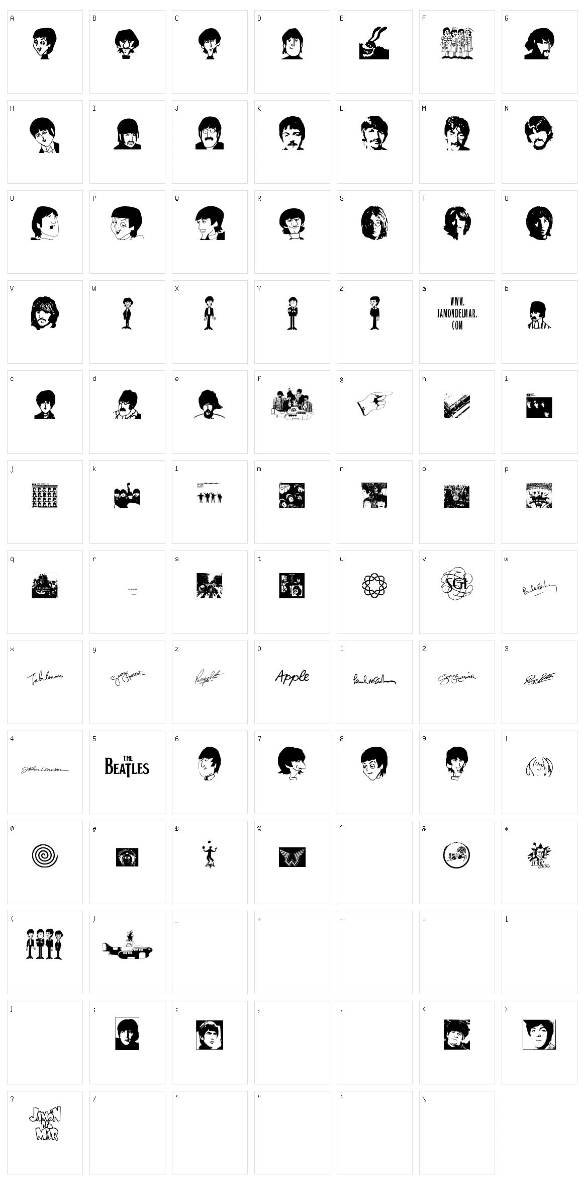 Jamon del Mar Character Set